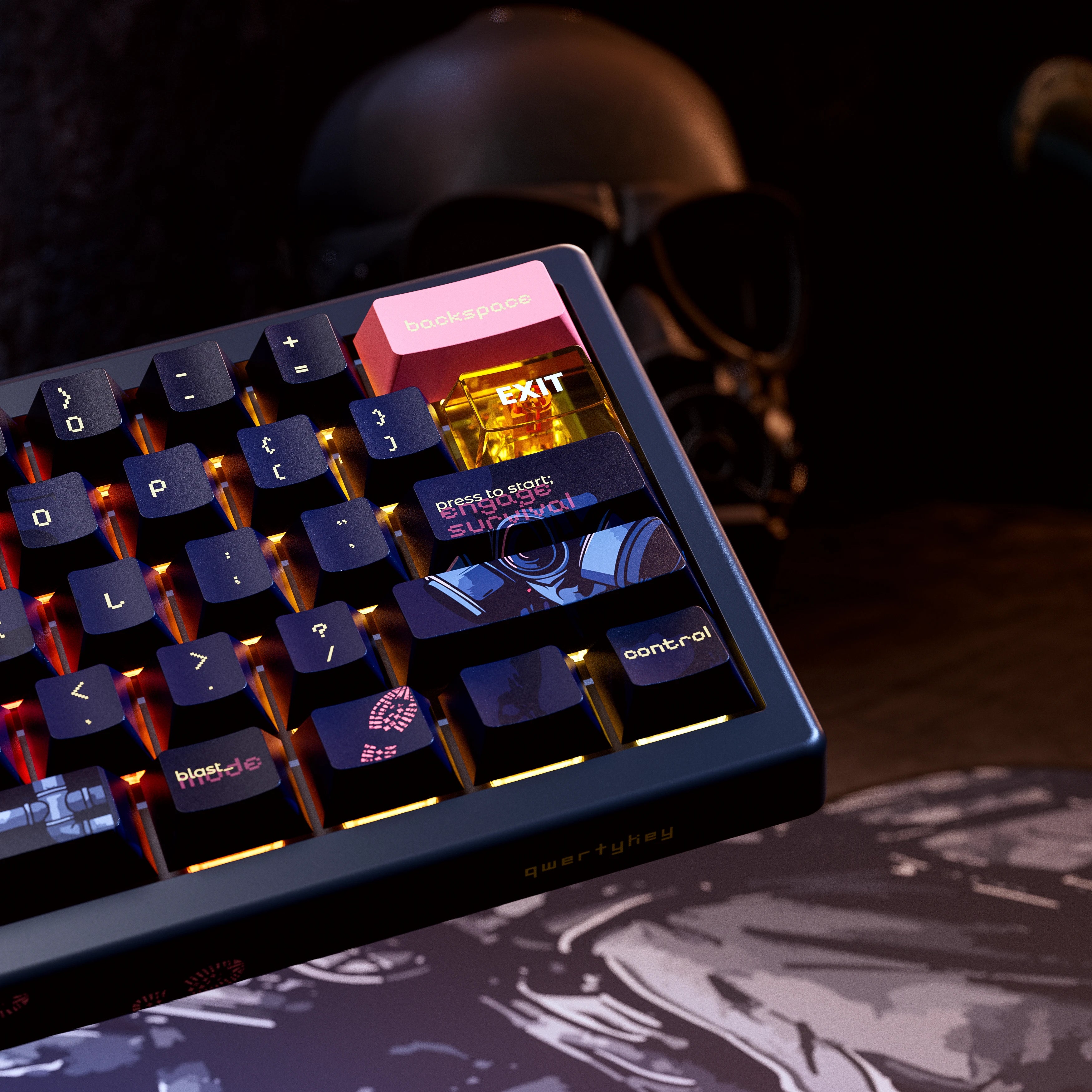QwertyKey61 PRO Fallout Bluetooth Wireless Hotswap RGB VIA Mechanical Gaming Keyboard