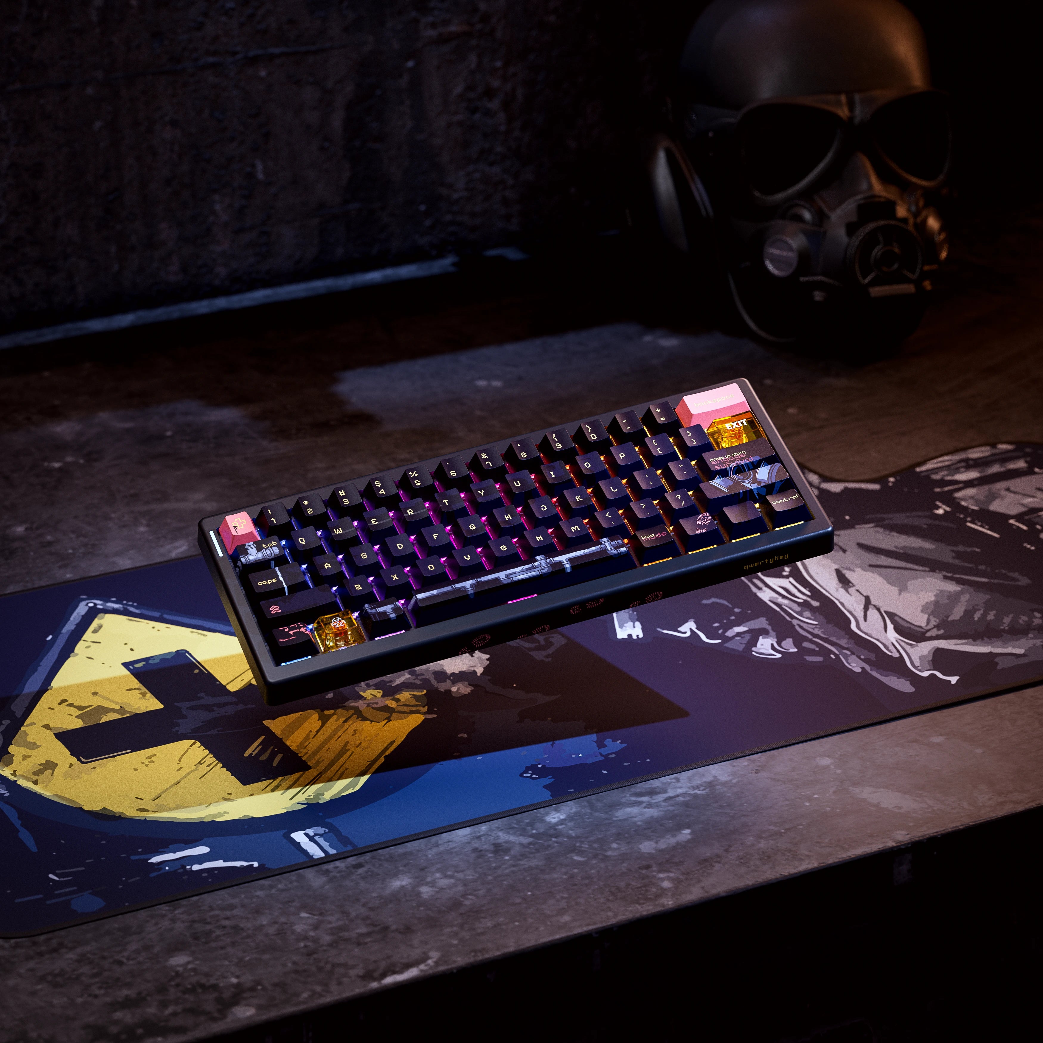 QwertyKey61 PRO Fallout Bluetooth Wireless Hotswap RGB VIA Mechanical Gaming Keyboard