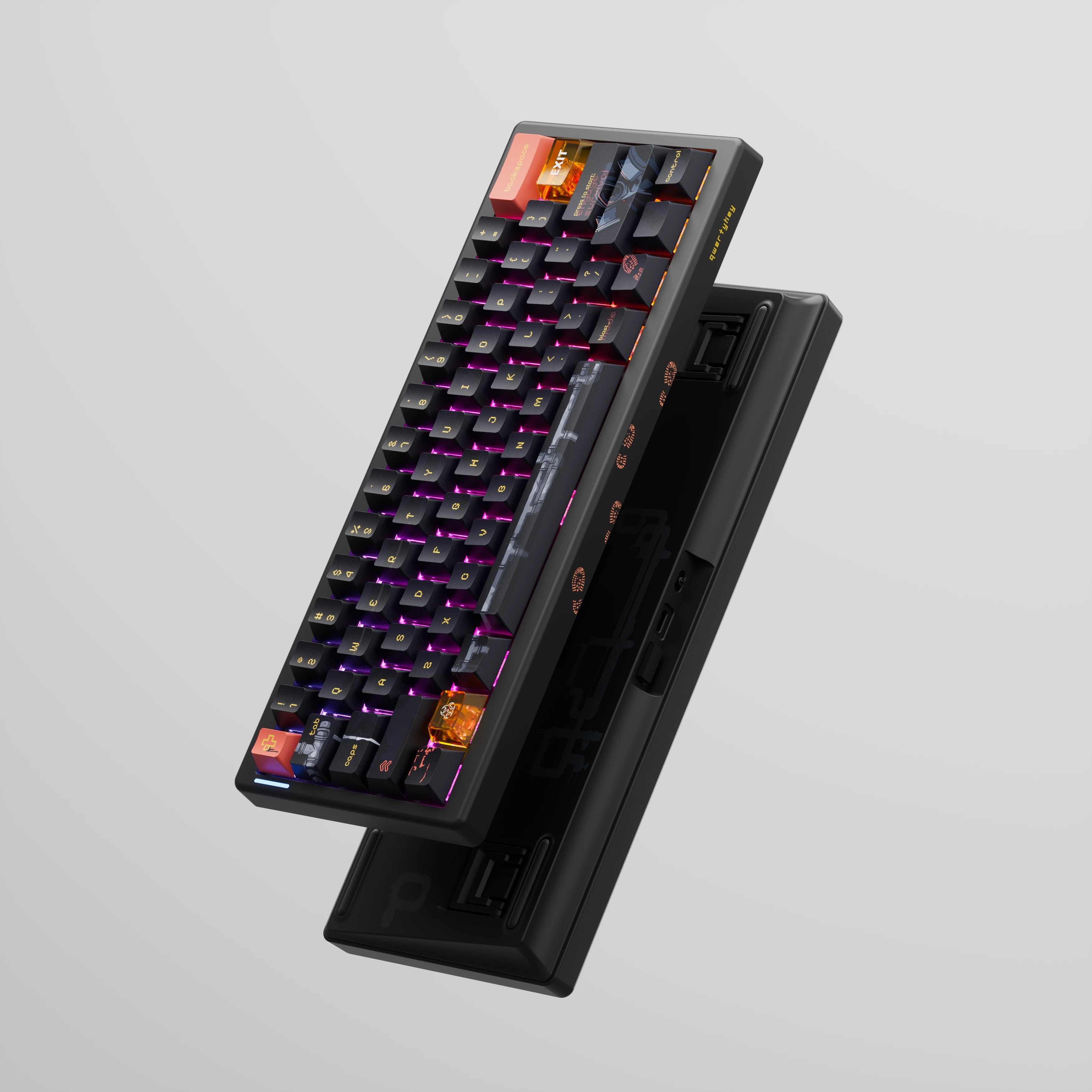 QwertyKey61 PRO Fallout Bluetooth Wireless Hotswap RGB VIA Mechanical Gaming Keyboard