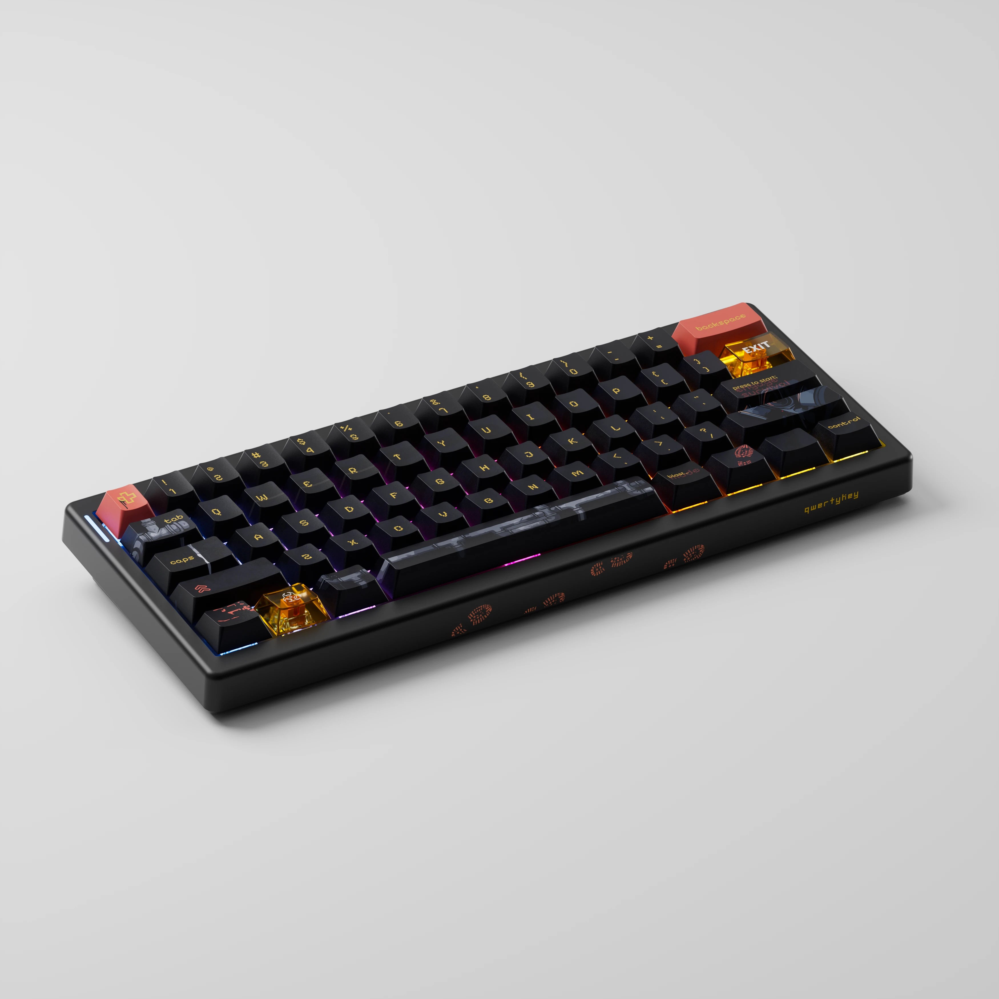 QwertyKey61 PRO Fallout Bluetooth Wireless Hotswap RGB VIA Mechanical Gaming Keyboard