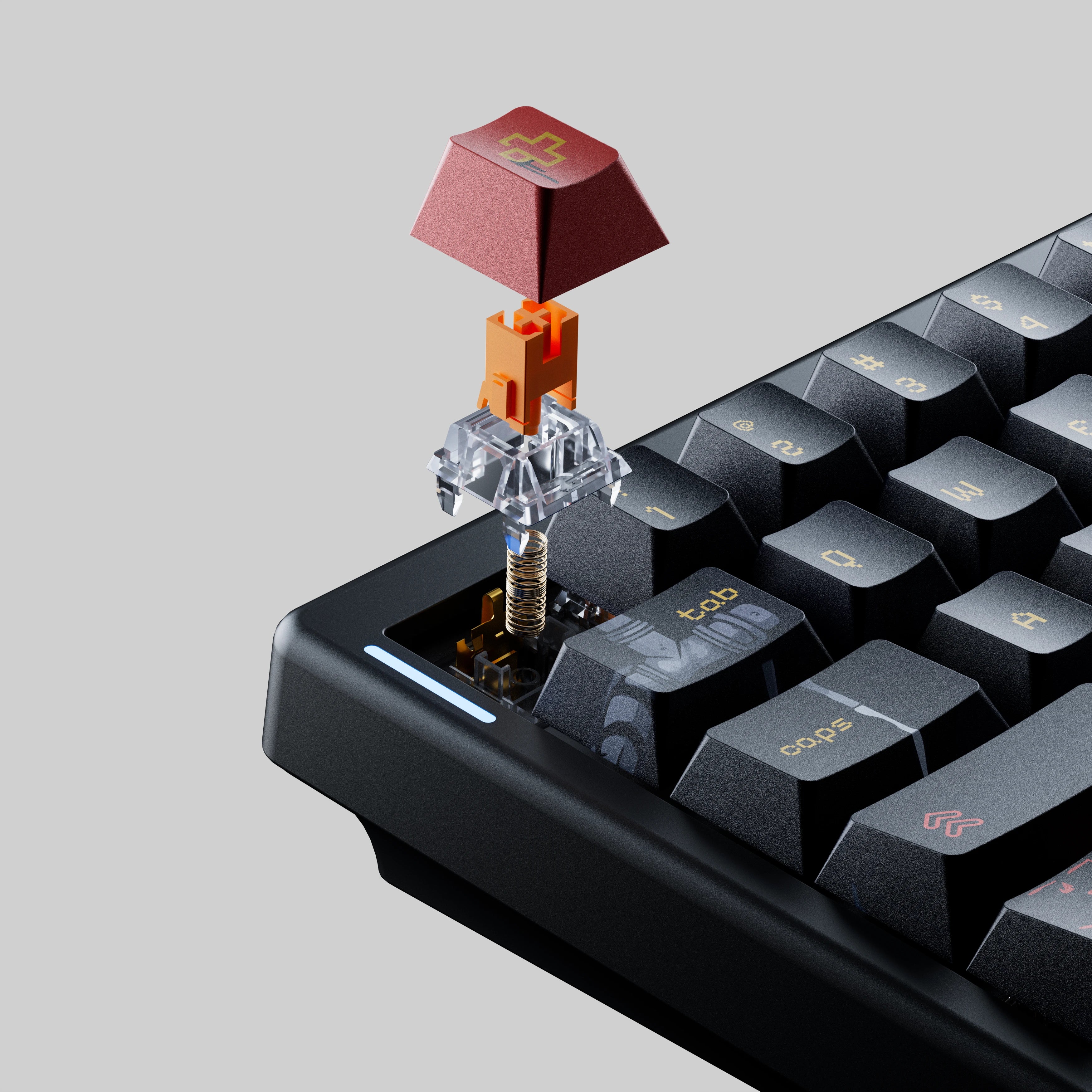 QwertyKey61 PRO Fallout Bluetooth Wireless Hotswap RGB VIA Mechanical Gaming Keyboard