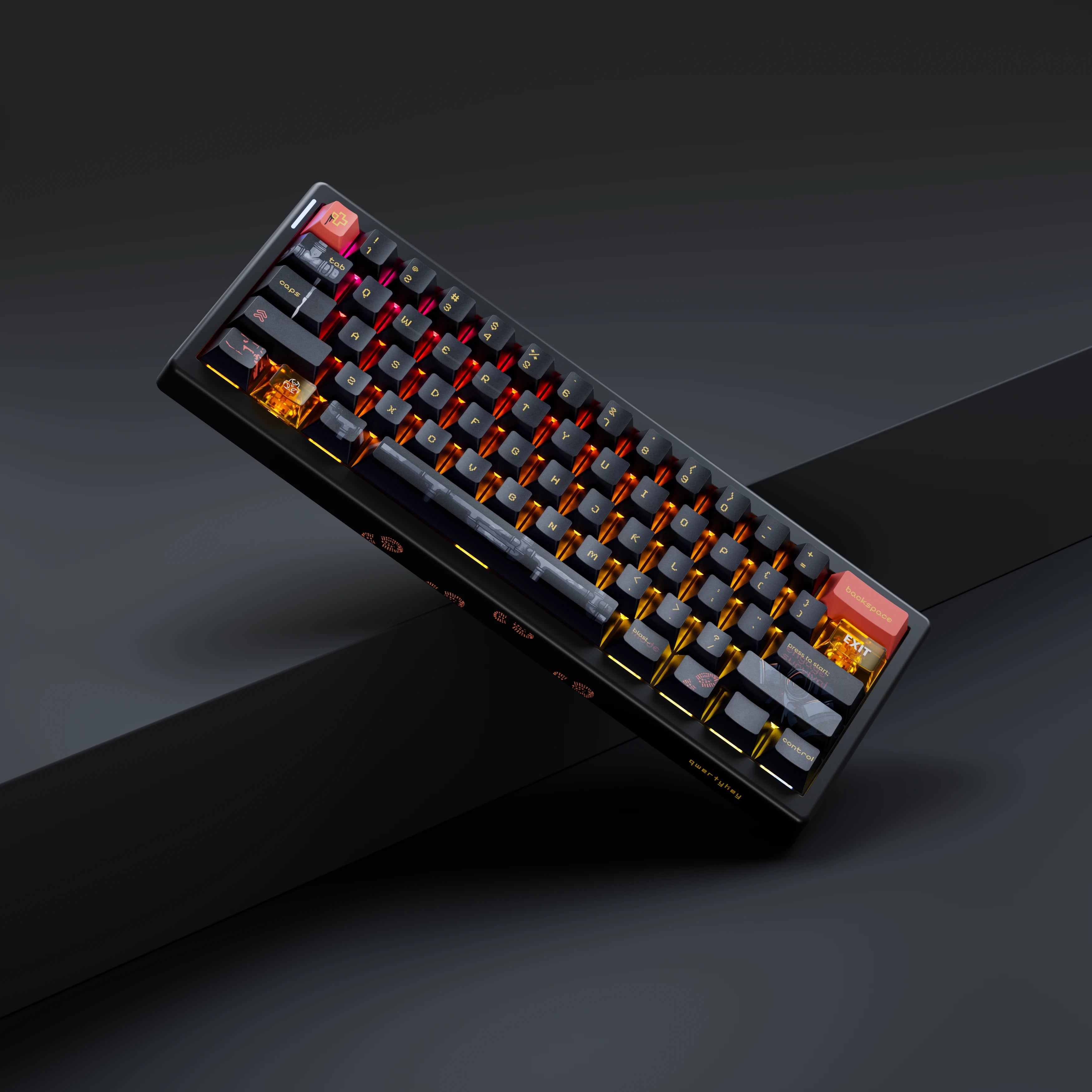 QwertyKey61 PRO Fallout Bluetooth Wireless Hotswap RGB VIA Mechanical Gaming Keyboard