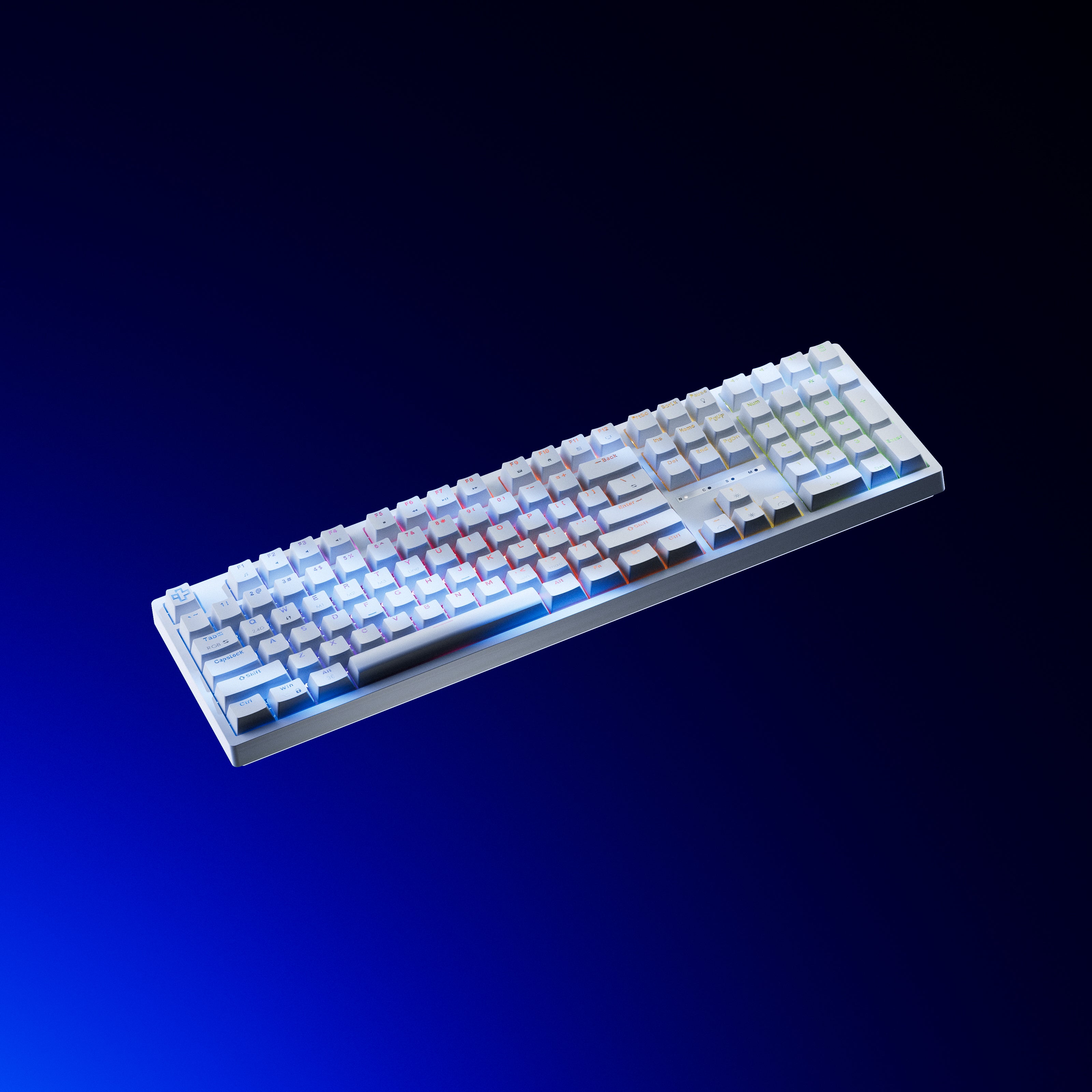 QwertyKey H100 White Bluetooth Wireless Hotswap RGB Mechanical Gaming Keyboard