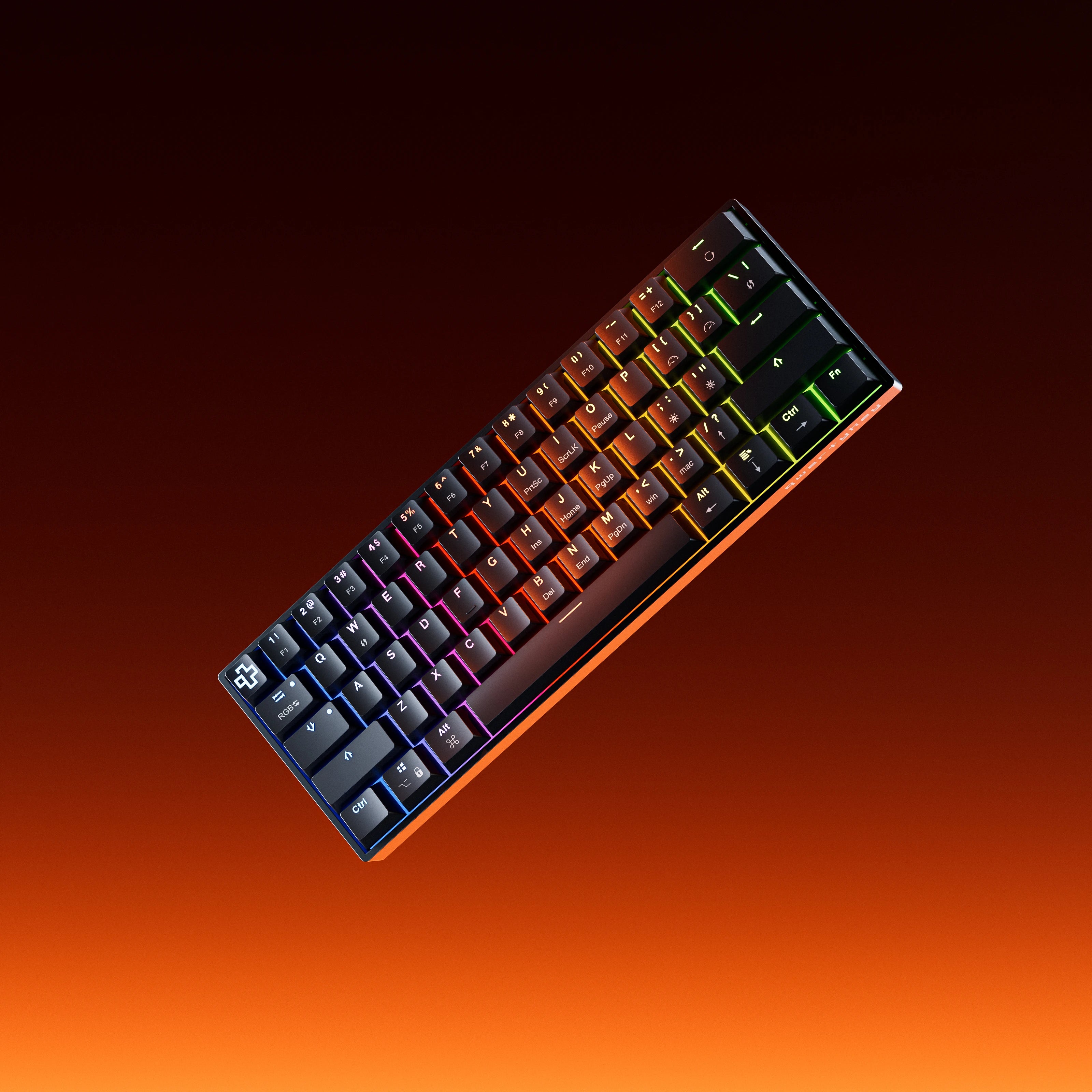 QwertyKey H61 Split Neagra Hotswap RGB Tastatura Mecanica Gaming