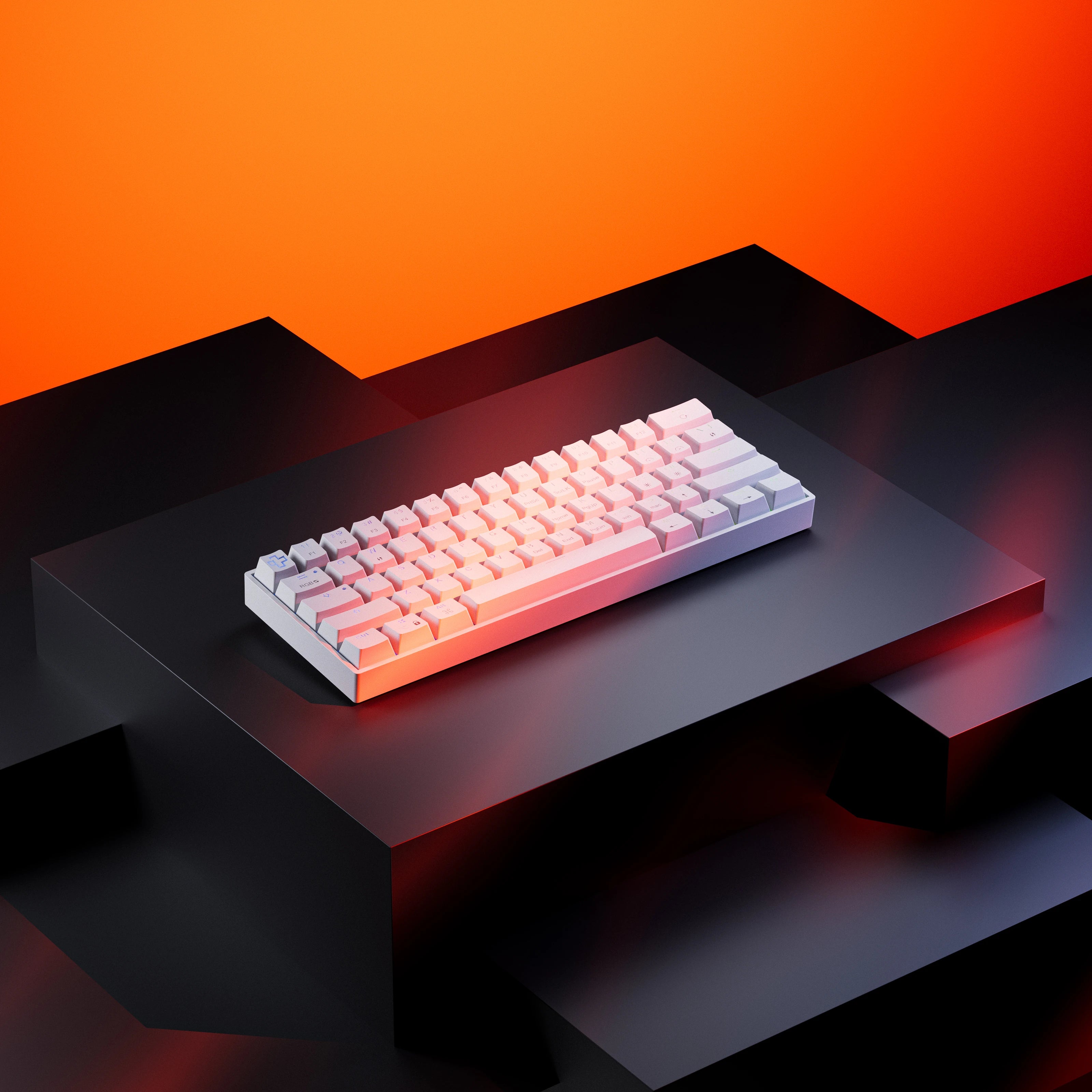 QwertyKey H61 Split Alba Hotswap RGB Tastatura Mecanica Gaming