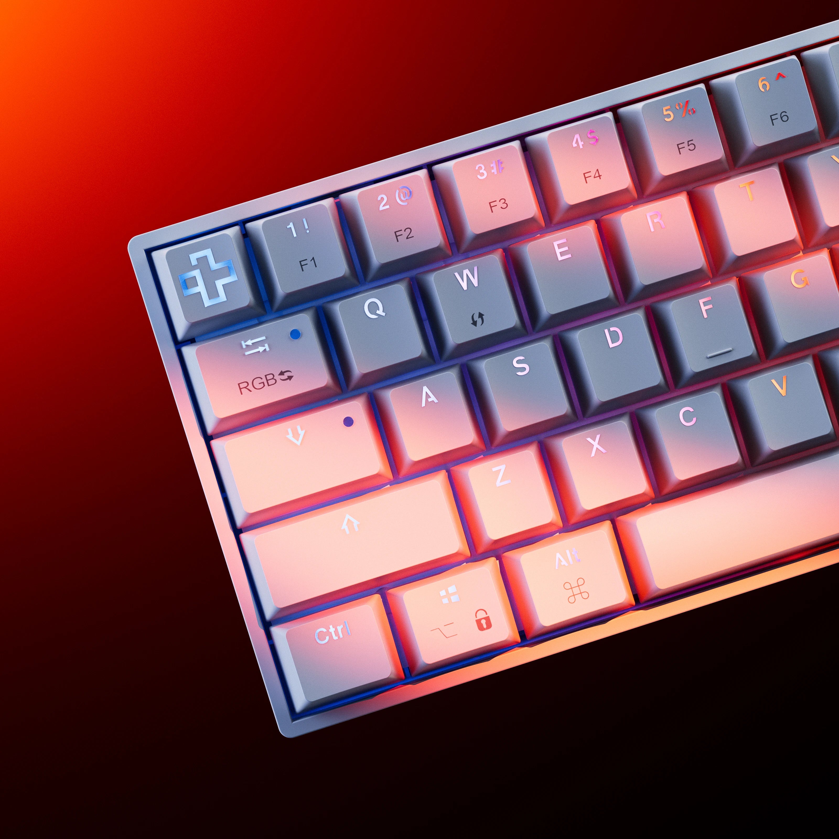 QwertyKey H61 Split Alba Hotswap RGB Tastatura Mecanica Gaming