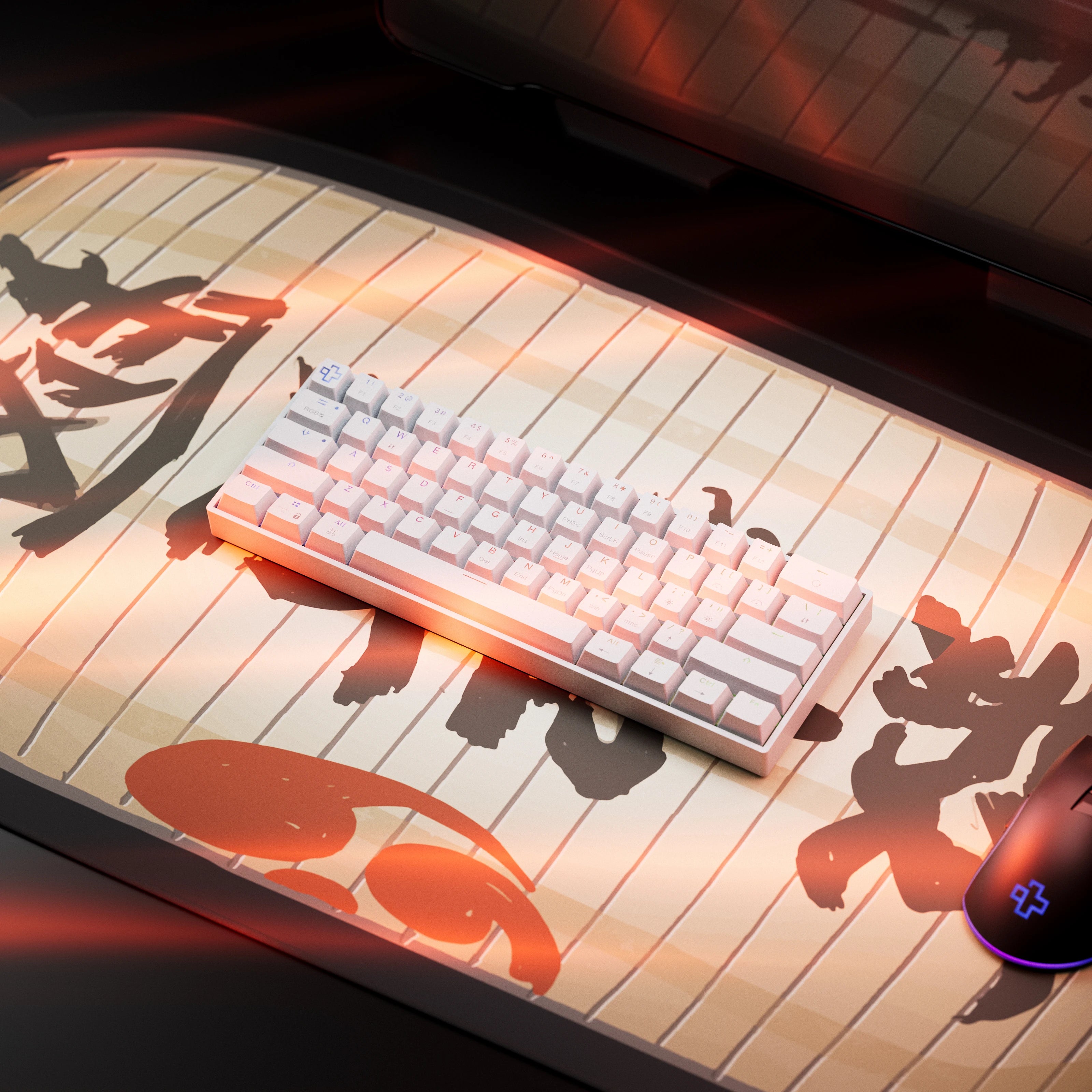 QwertyKey H61 Split Alba Hotswap RGB Tastatura Mecanica Gaming