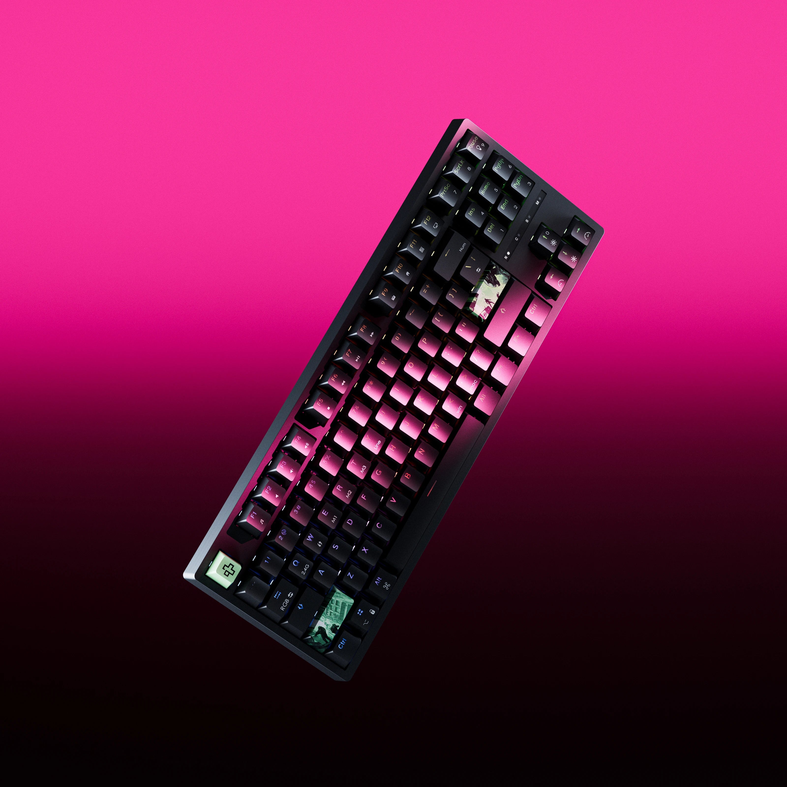 QwertyKey H87 Black Bluetooth Wireless Hotswap RGB Gaming Mechanical Keyboard