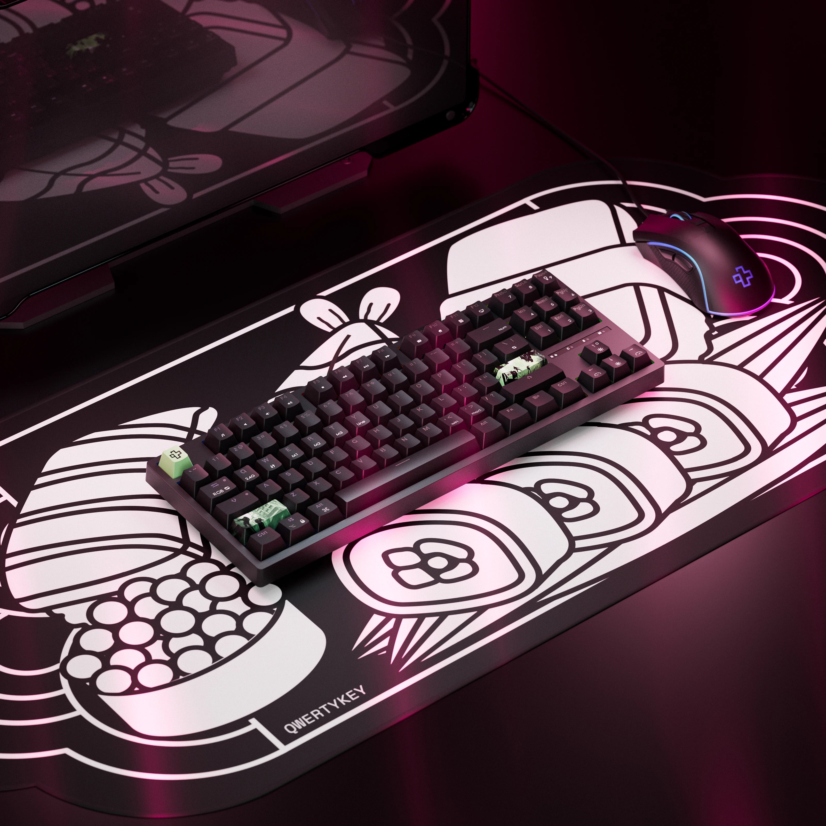 QwertyKey H87 Black Bluetooth Wireless Hotswap RGB Gaming Mechanical Keyboard