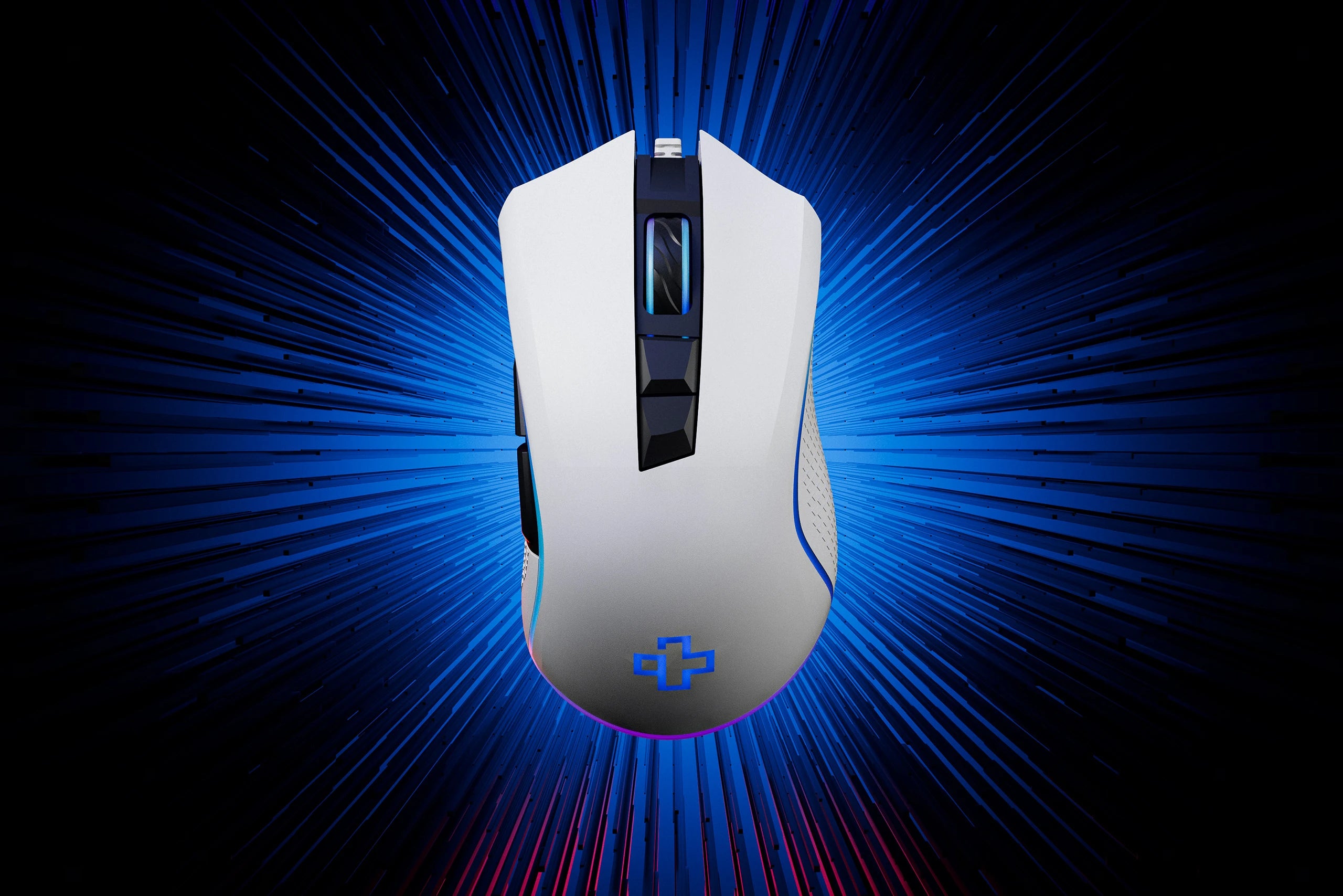 QwertyKey Forge Gaming Mouse, White, RGB, 12,000 DPI, Software