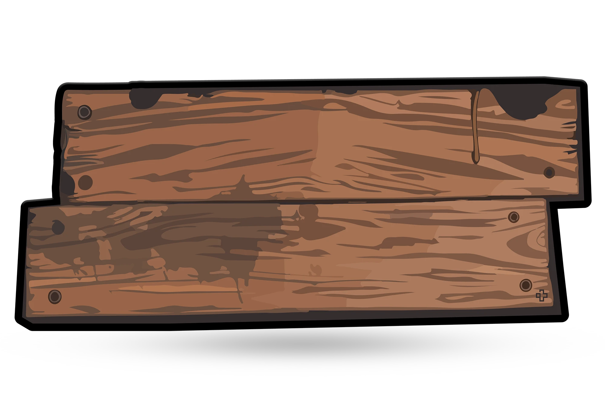 Deskmat Mousepad QwertyKey Wood 4mm stitched edges