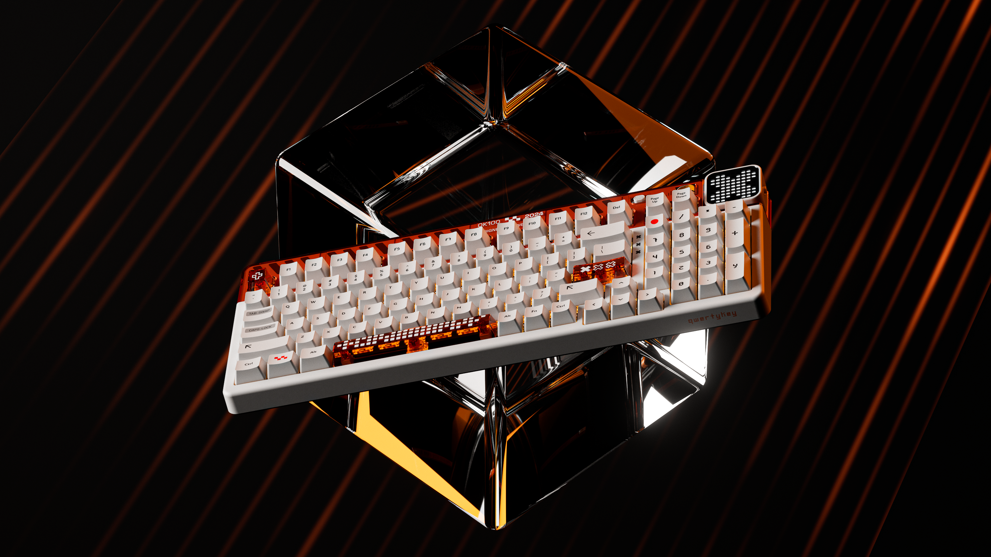 QwertyKey100 Apex Hotswap RGB Pixel Screen Bluetooth Gasket Mount Mechanical Gaming Keyboard