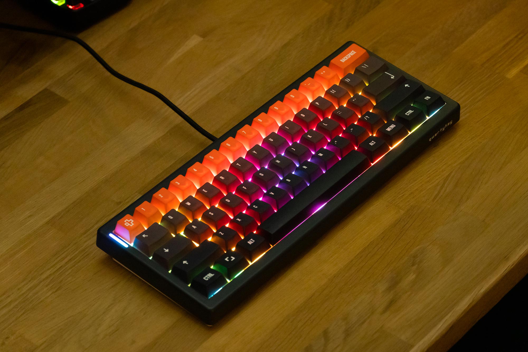 QwertyKey61 PRO Black Hotswap RGB VIA Gasket Mounted Gaming Mechanical Keyboard