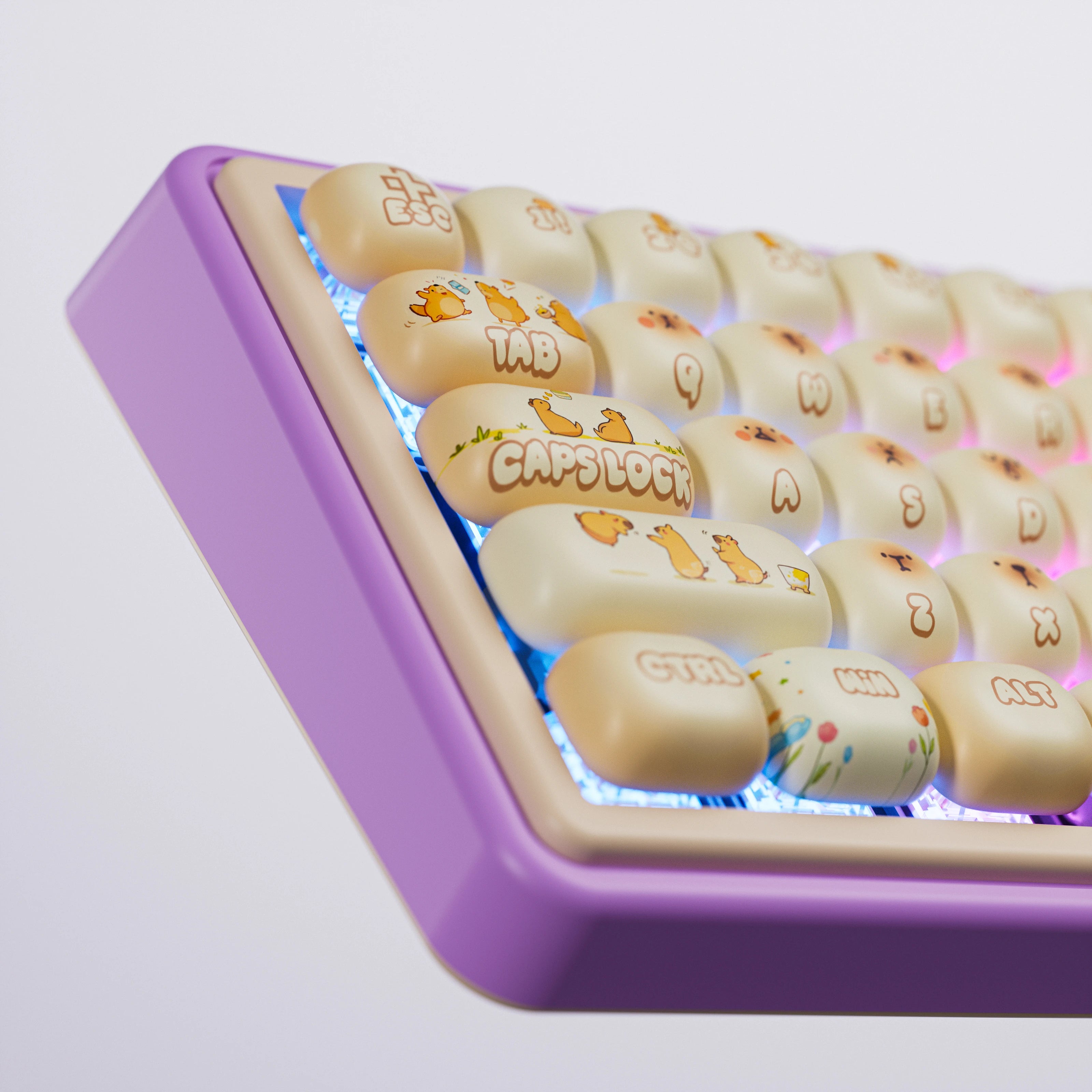 QwertyKey65 Pro Capybara Bluetooth Wireless VIA Hotswap RGB Mechanical Gaming Keyboard