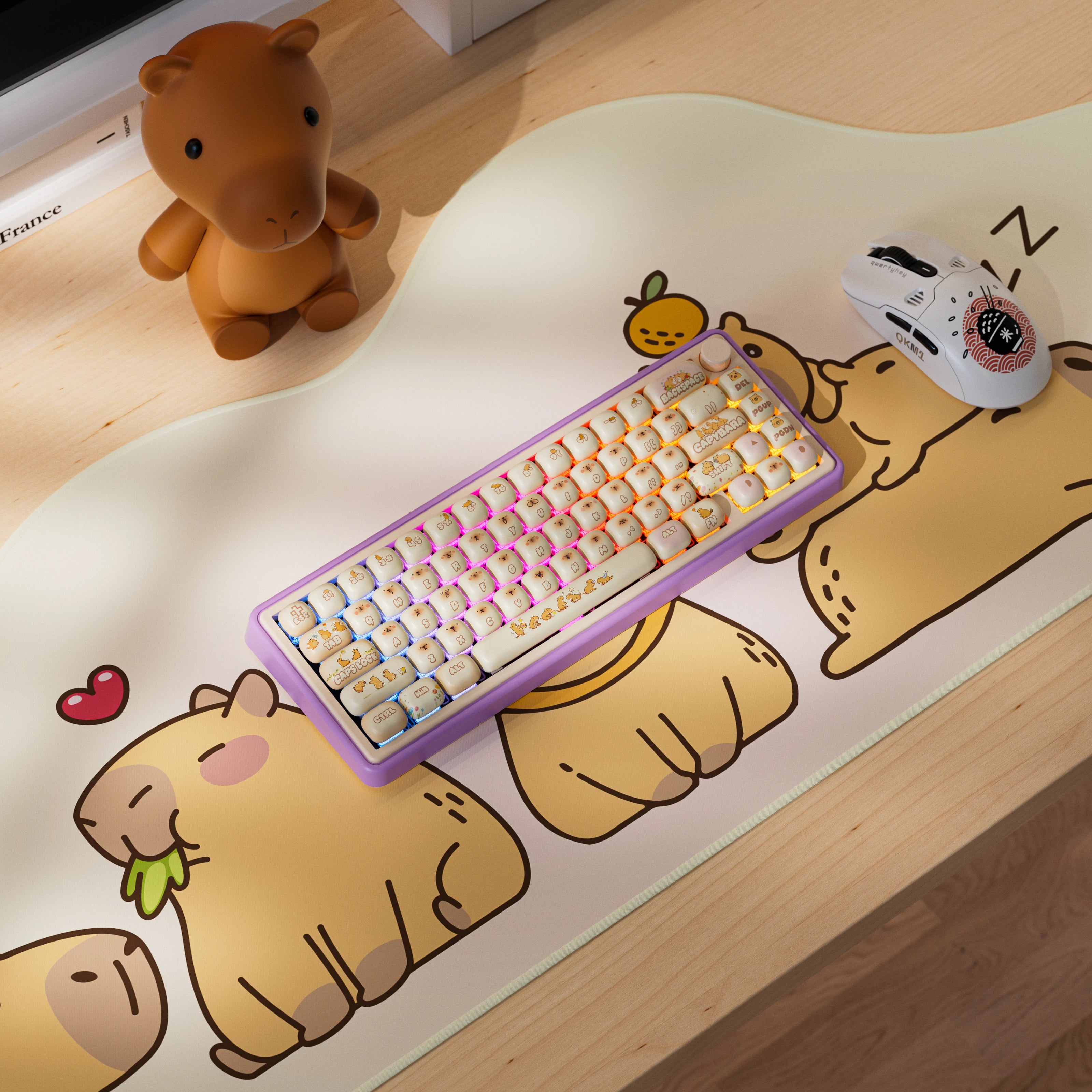 QwertyKey65 Pro Capybara Bluetooth Wireless VIA Hotswap RGB Mechanical Gaming Keyboard