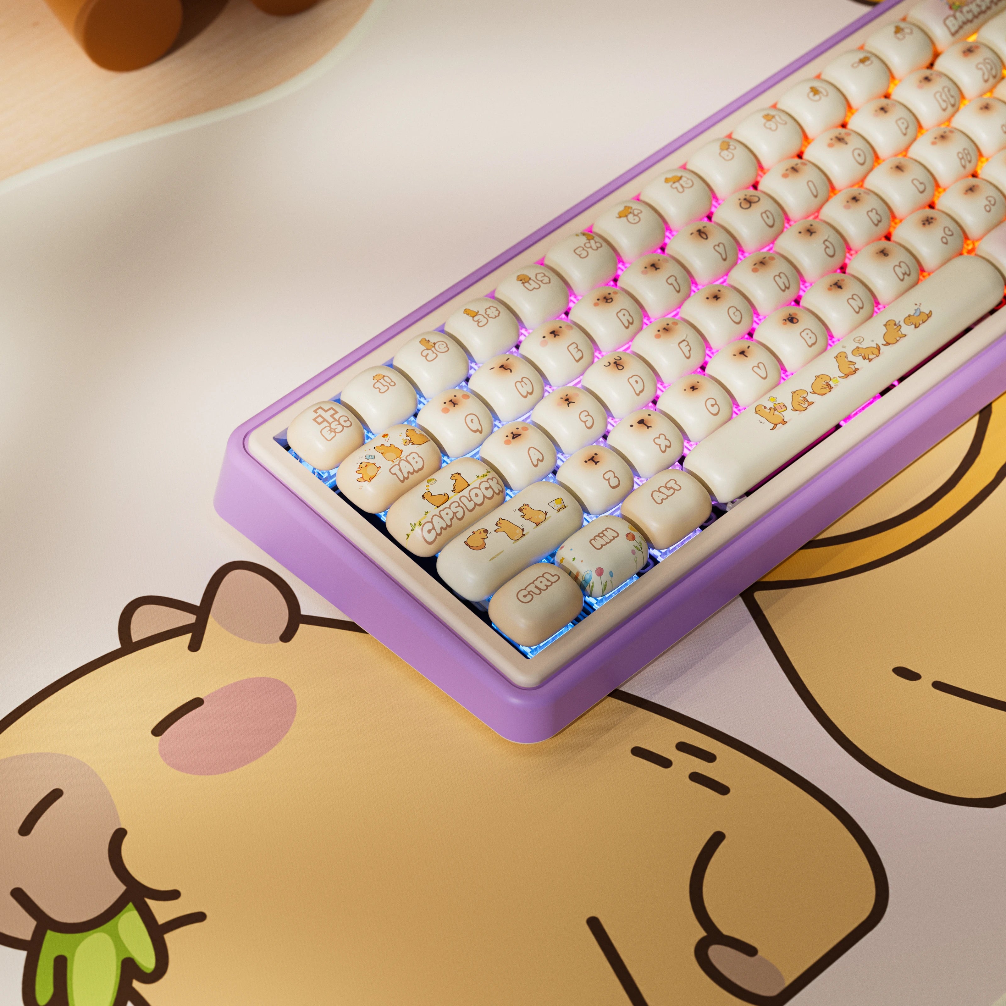 QwertyKey65 Pro Capybara Bluetooth Wireless VIA Hotswap RGB Mechanical Gaming Keyboard