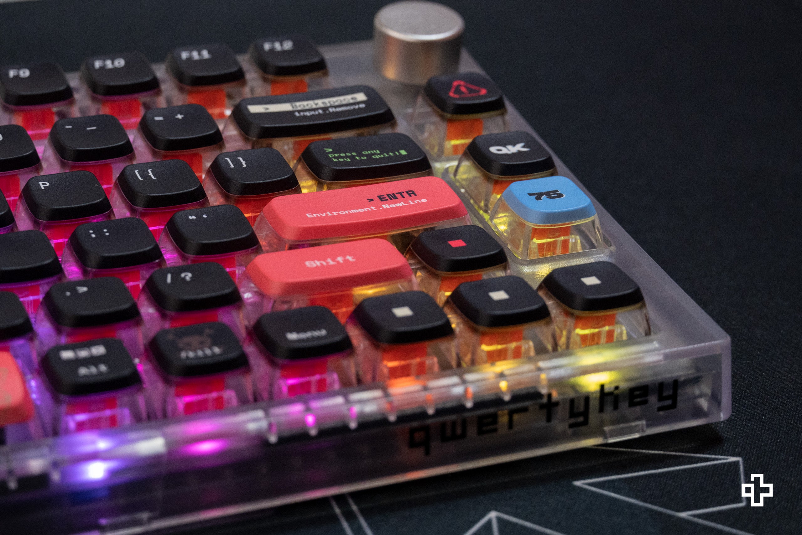 QwertyKey75 Terminal Bluetooth Wireless Hotswap RGB VIA/QMK Gasket Mounted Gaming Mechanical Keyboard