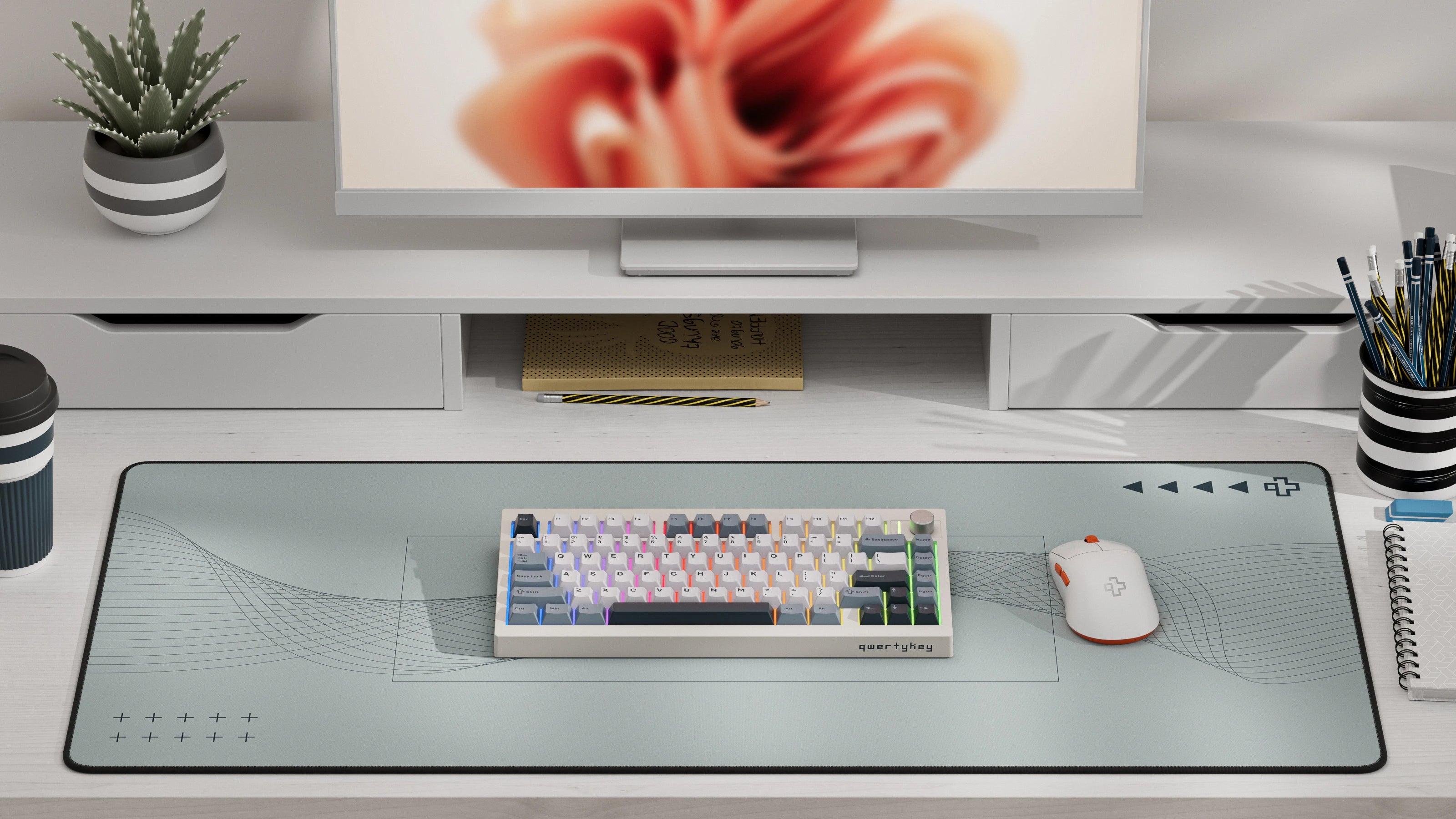 QwertyKey75 Pro V2 Alba Bluetooth Wireless Hotswap RGB Web Software Gasket Mounted Tastatura Mecanica Gaming