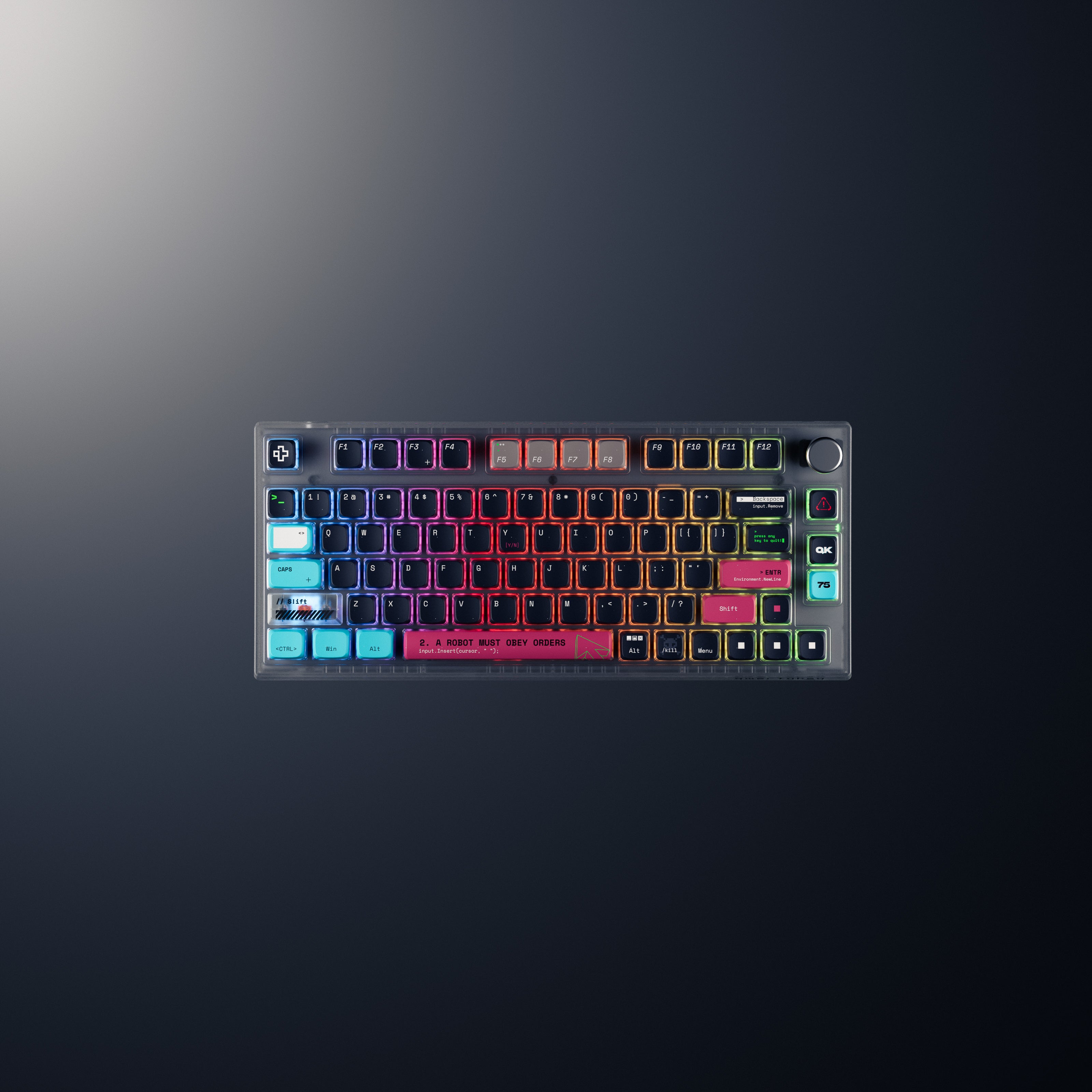 QwertyKey75 Terminal Bluetooth Wireless Hotswap RGB VIA/QMK Gasket Mounted Gaming Mechanical Keyboard