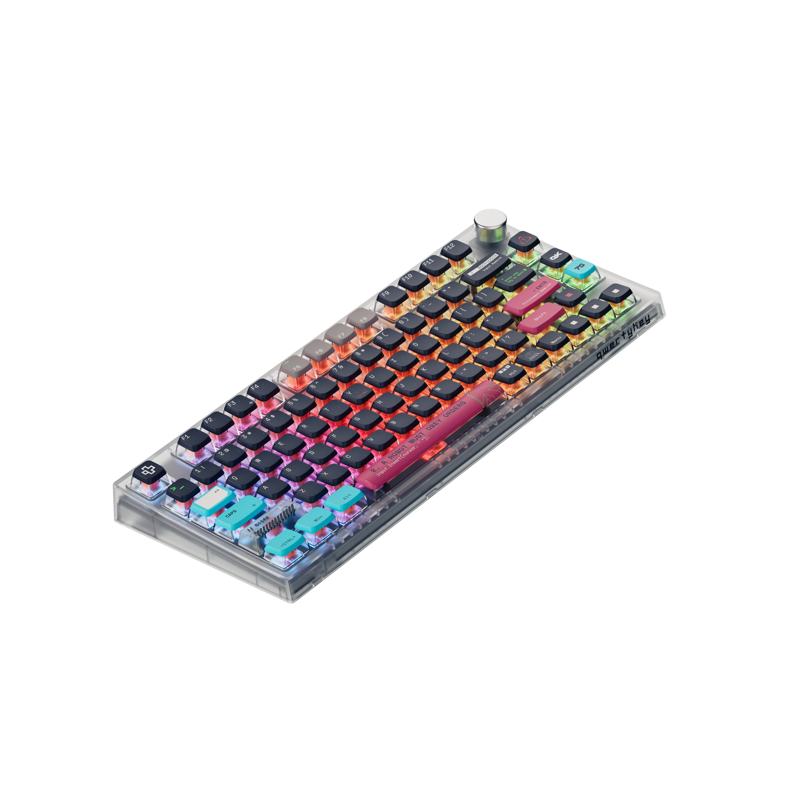 QwertyKey75 Terminal Bluetooth Wireless Hotswap RGB VIA/QMK Gasket Mounted Gaming Mechanical Keyboard