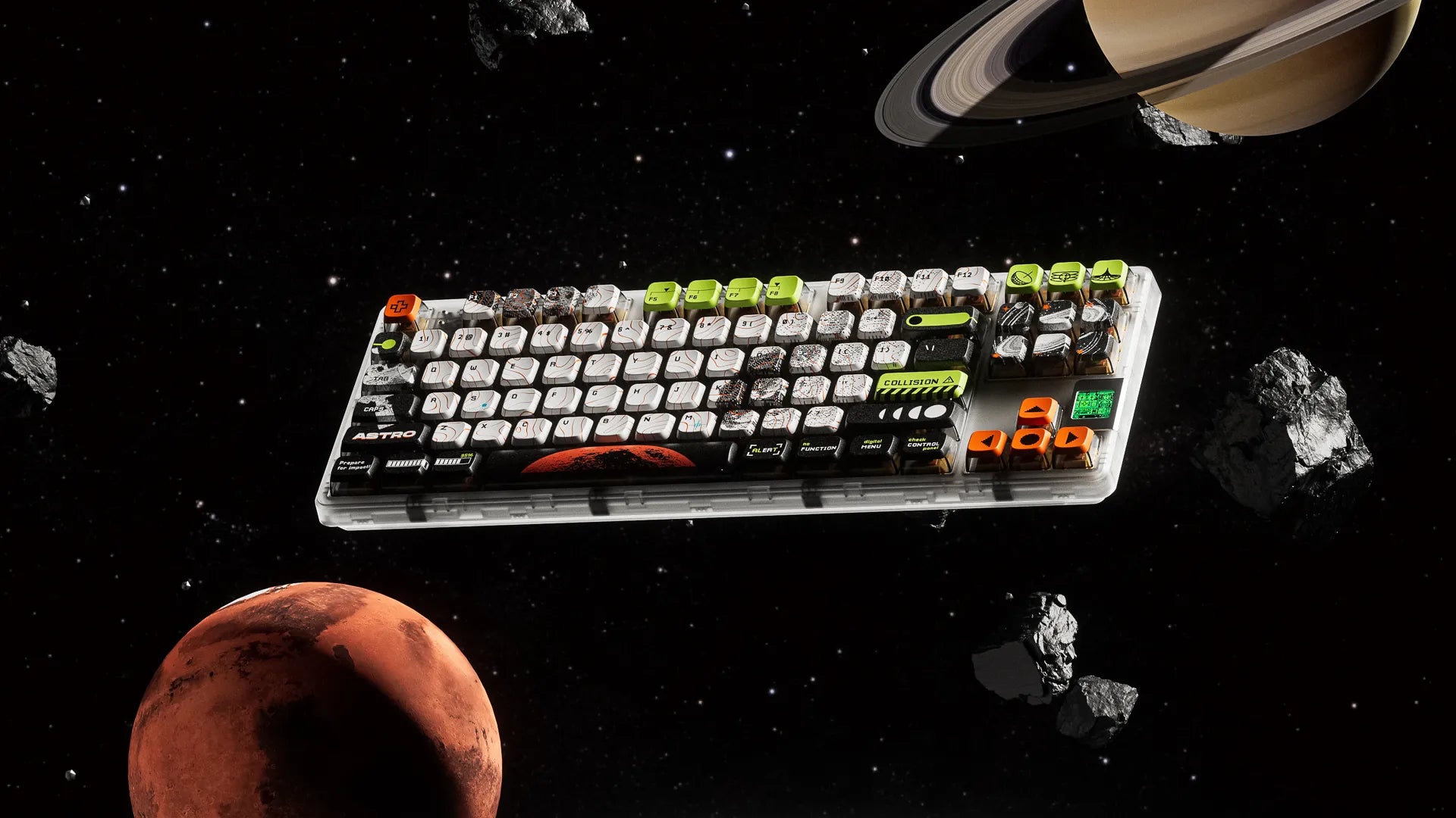 QwertyKey80 Astro Bluetooth Wireless Hotswap RGB QMK/VIA-L Gasket Mounted Gaming Mechanical Keyboard with Screen