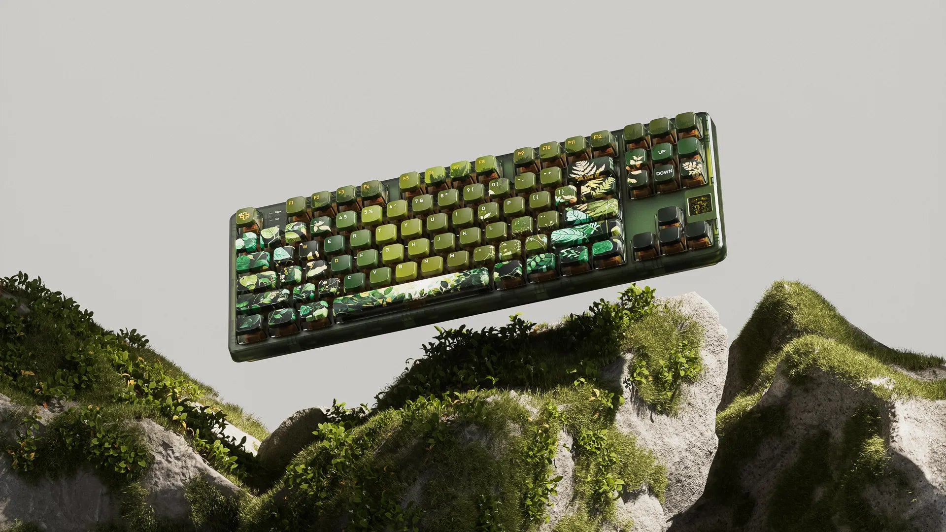 QwertyKey80 Leaf Bluetooth Wireless Hotswap RGB QMK/VIA Gasket Mounted Gaming Mechanical Keyboard with Screen