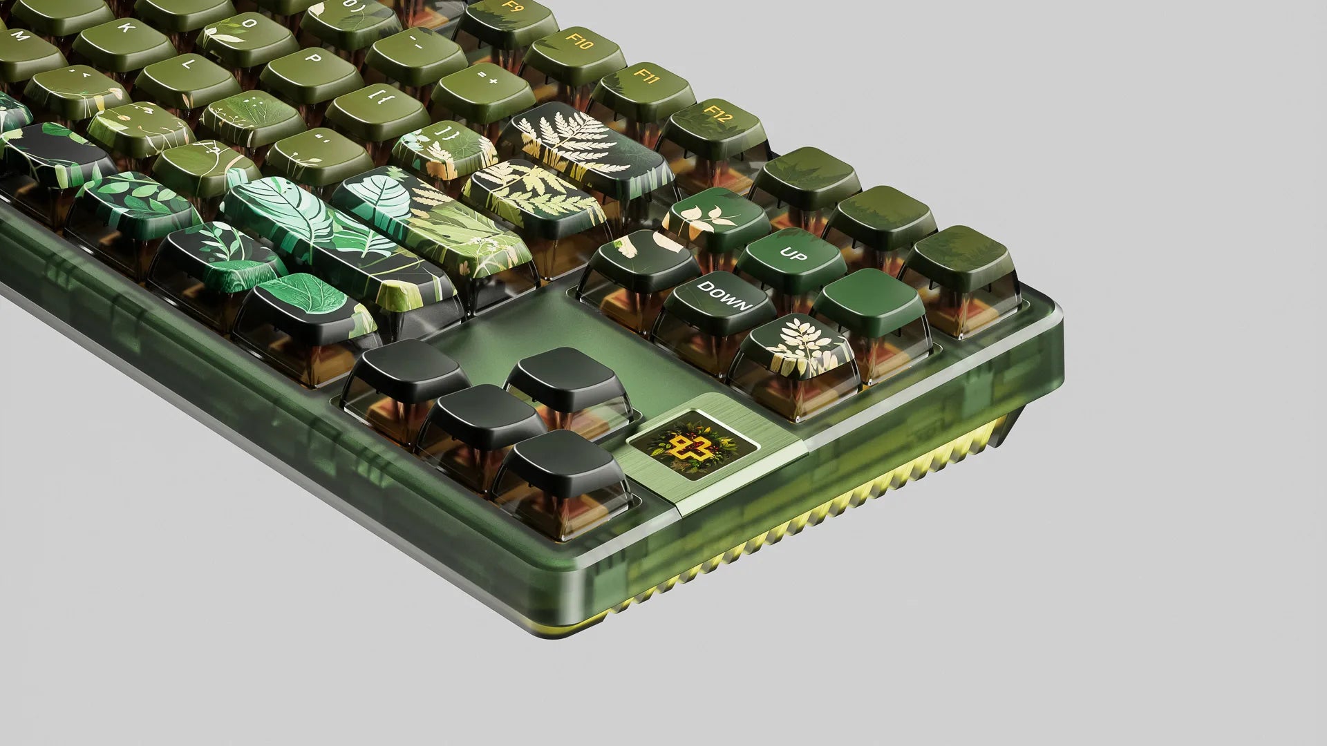QwertyKey80 Leaf Bluetooth Wireless Hotswap RGB QMK/VIA Gasket Mounted Gaming Mechanical Keyboard with Screen