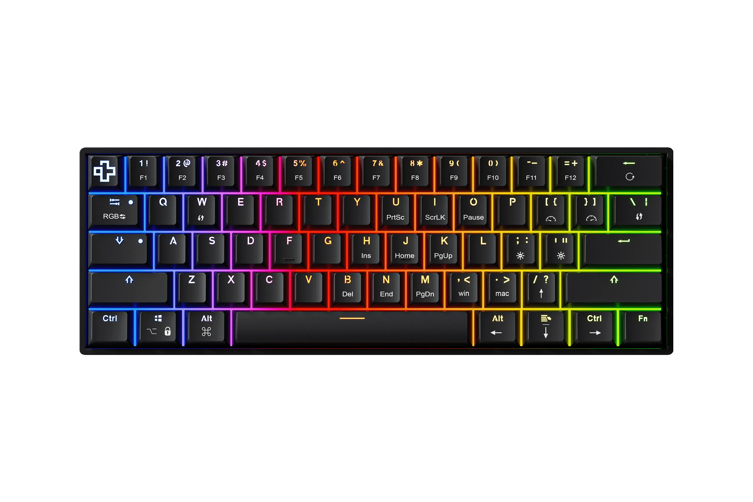 QwertyKey H61 Split Neagra Hotswap RGB Tastatura Mecanica Gaming