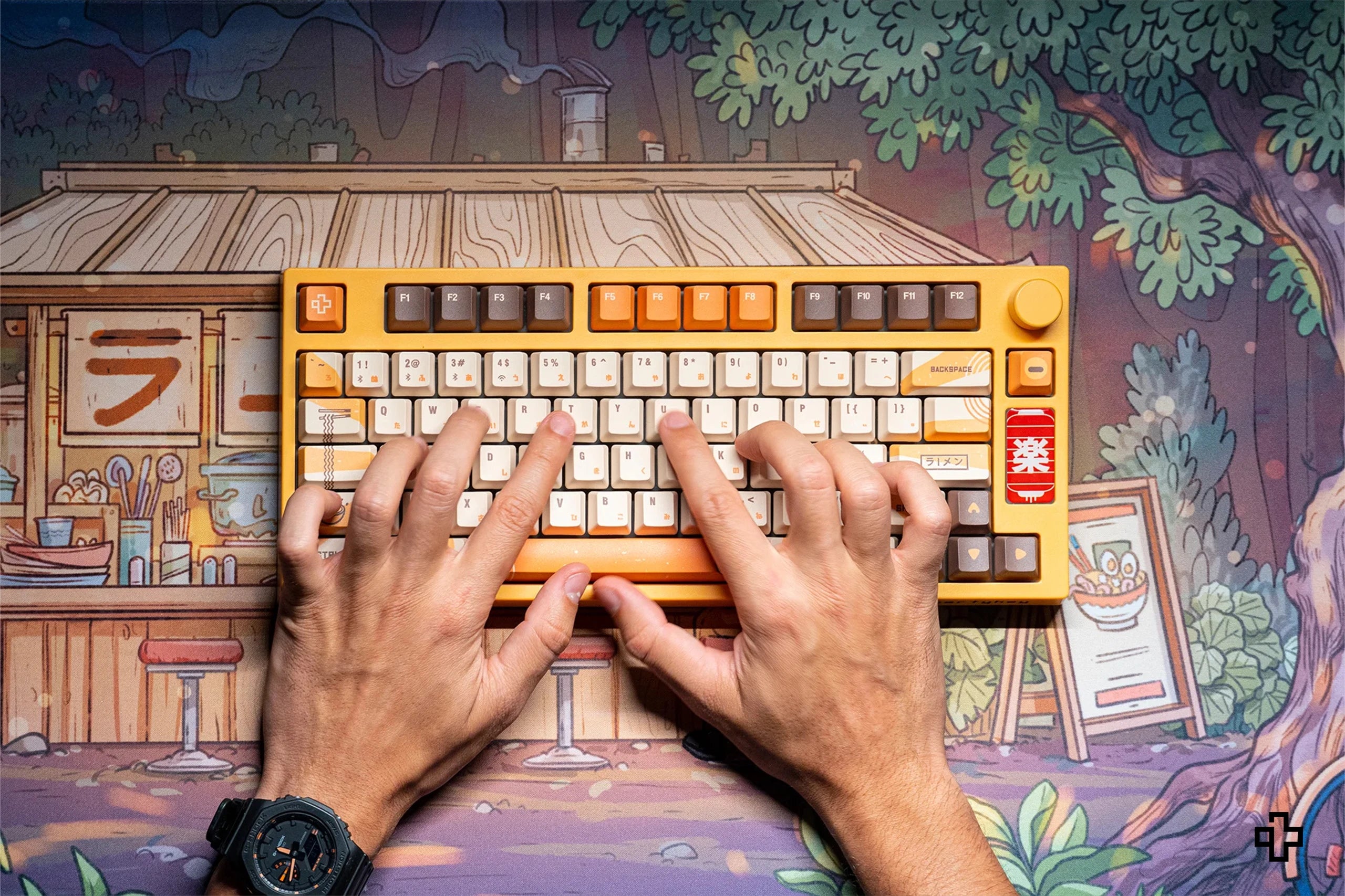 Deskmat Mousepad QwertyKey Ramen 4mm stitched edges