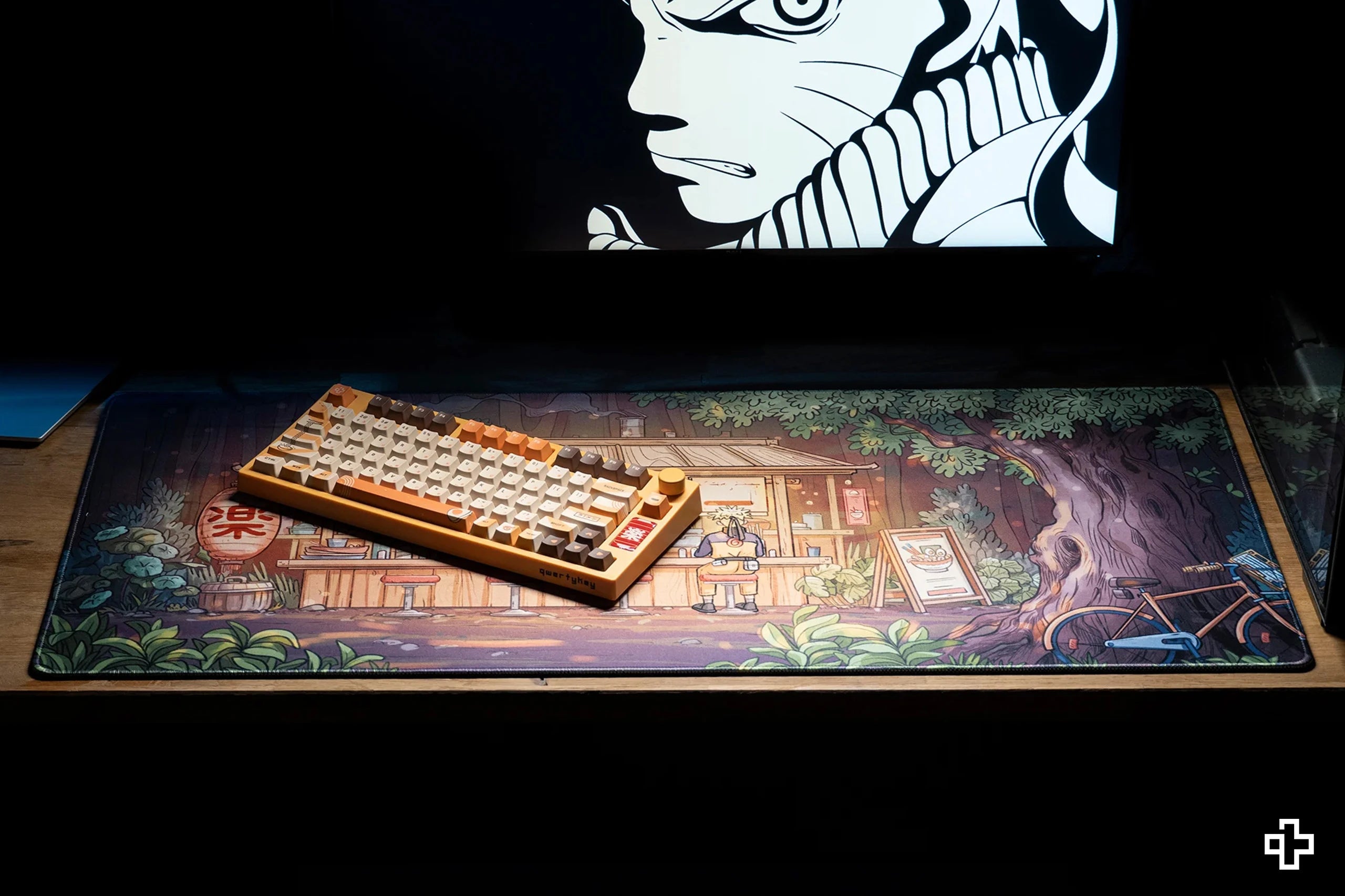 Deskmat Mousepad QwertyKey Ramen 4mm stitched edges