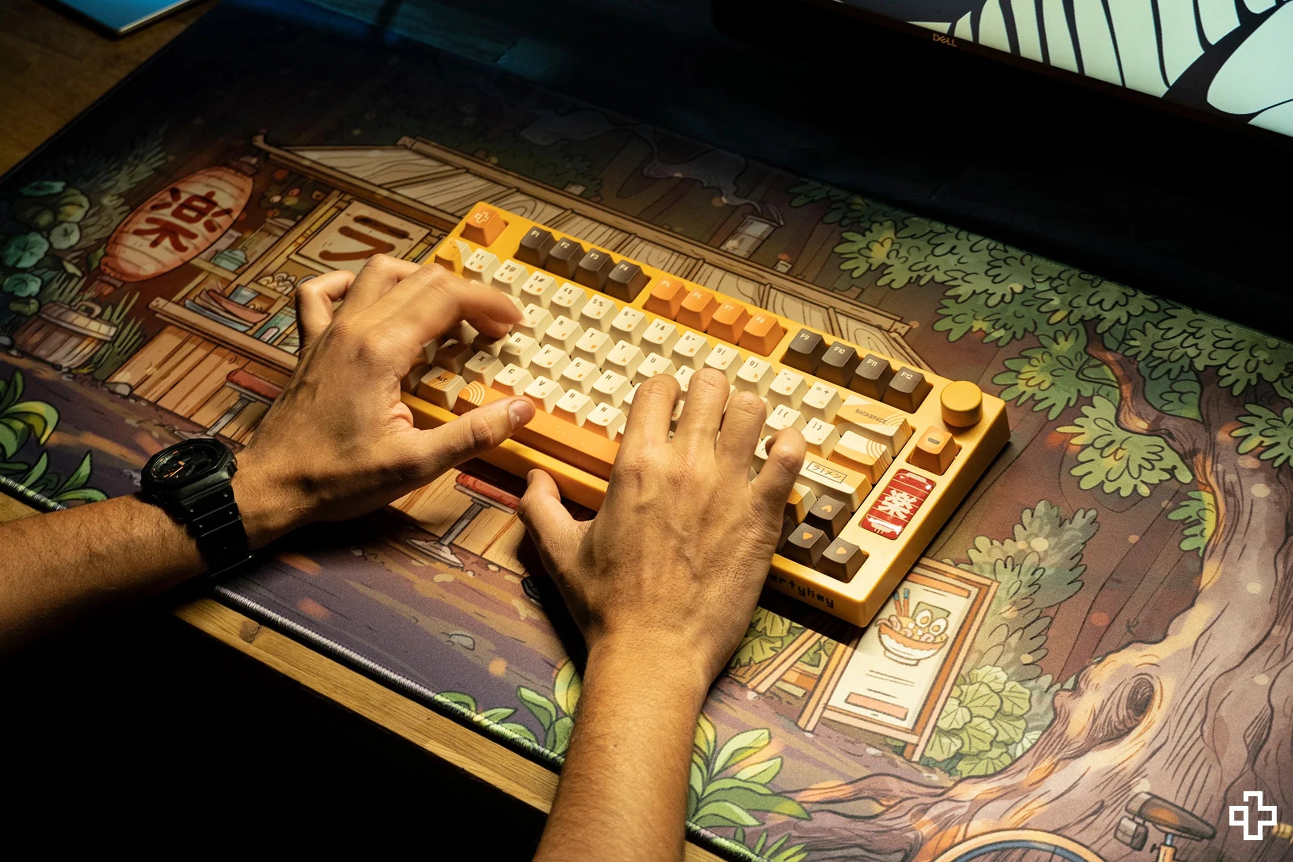 Deskmat Mousepad QwertyKey Ramen 4mm stitched edges