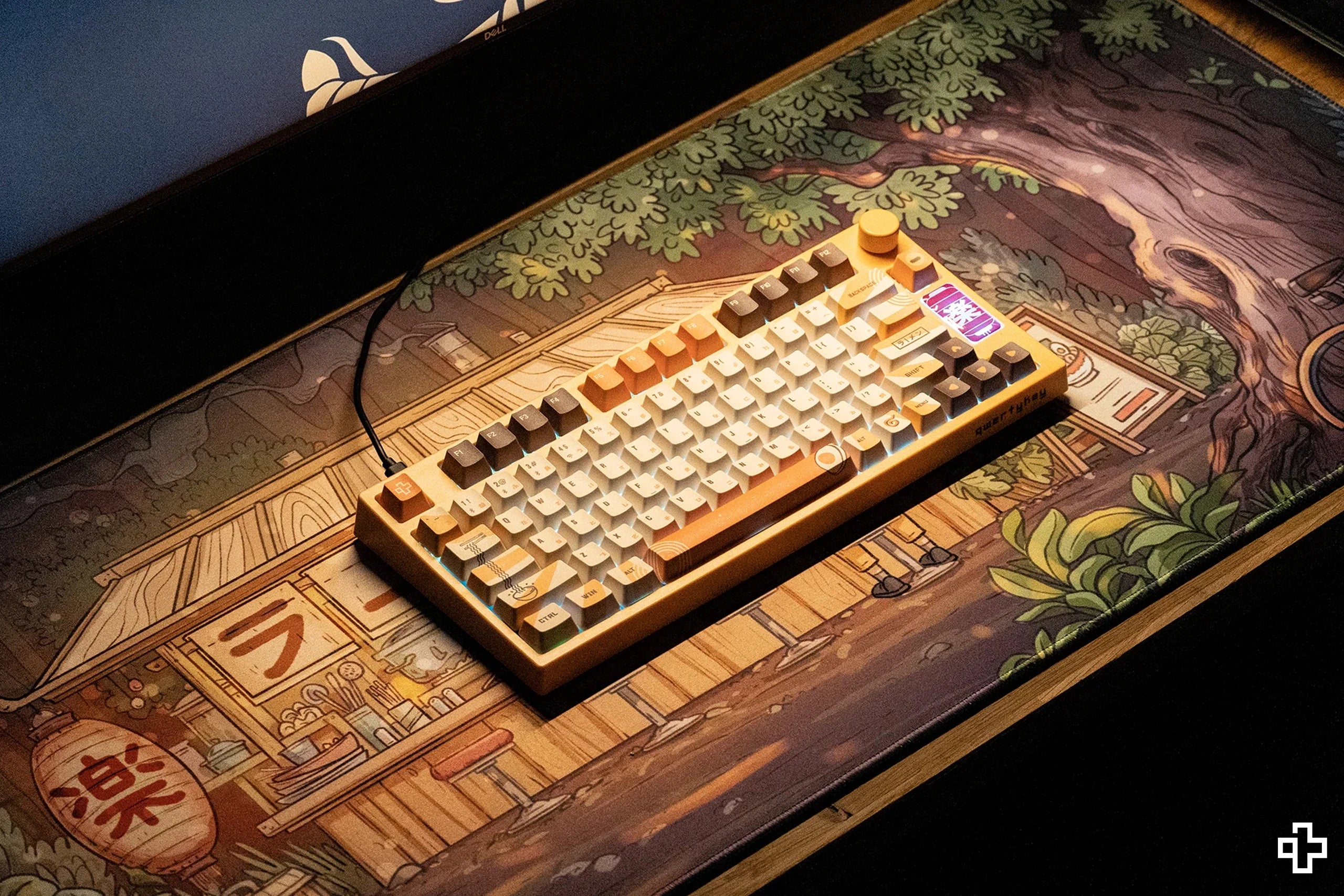 Deskmat Mousepad QwertyKey Ramen 4mm stitched edges