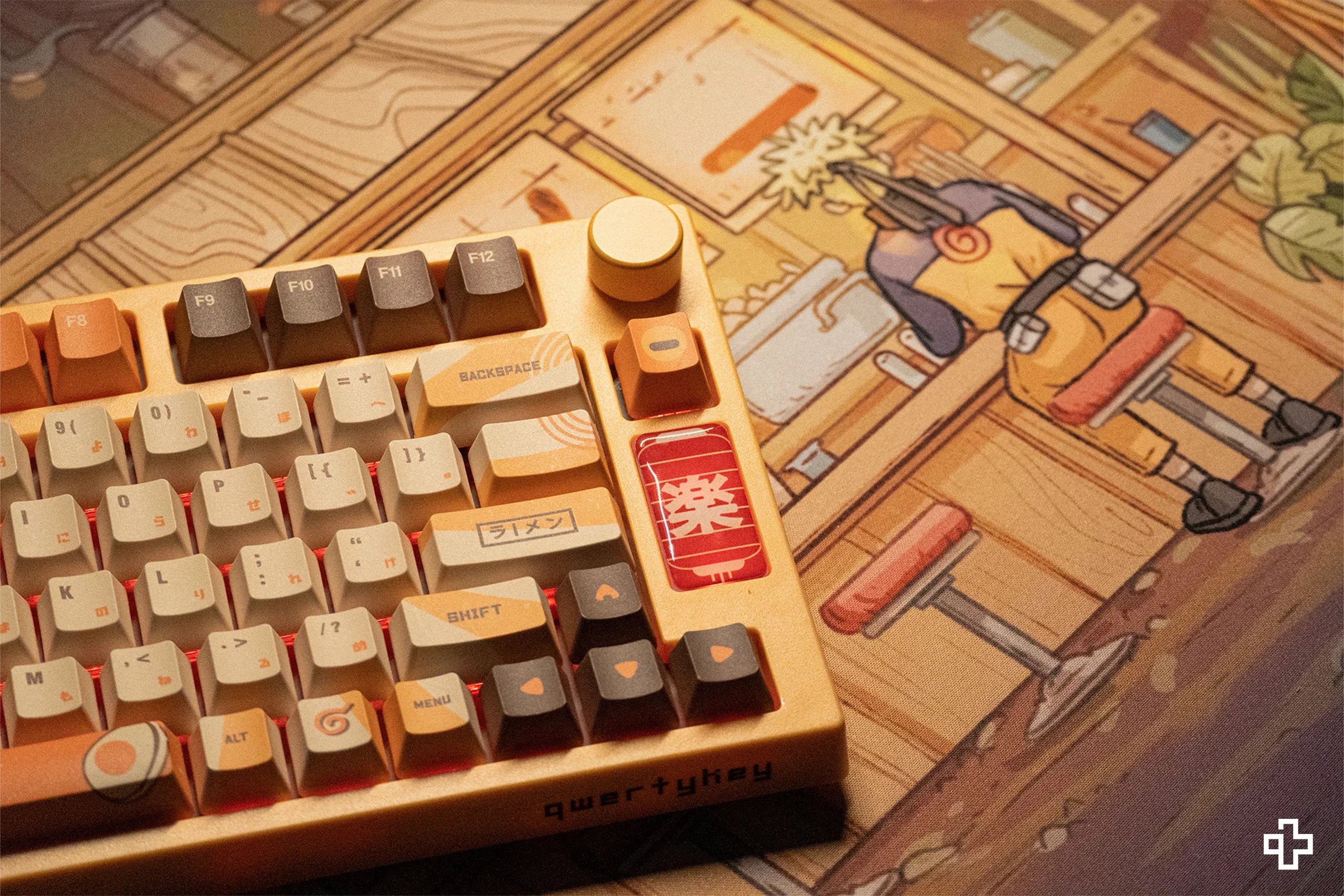 Deskmat Mousepad QwertyKey Ramen 4mm stitched edges