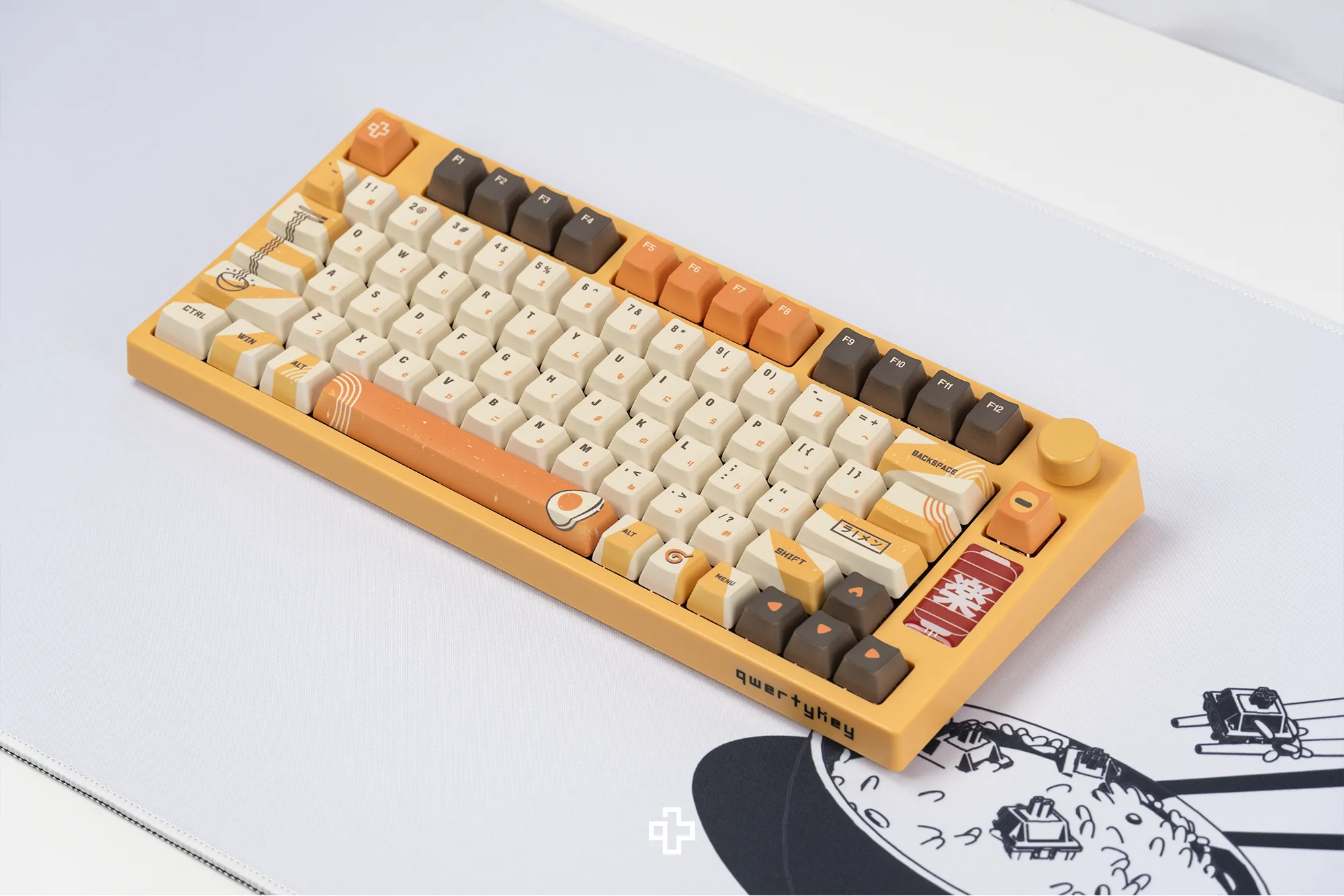 QwertyKey75 Ramen Bluetooth Wireless Hotswap RGB Gasket Mounted Mechanical Gaming Keyboard