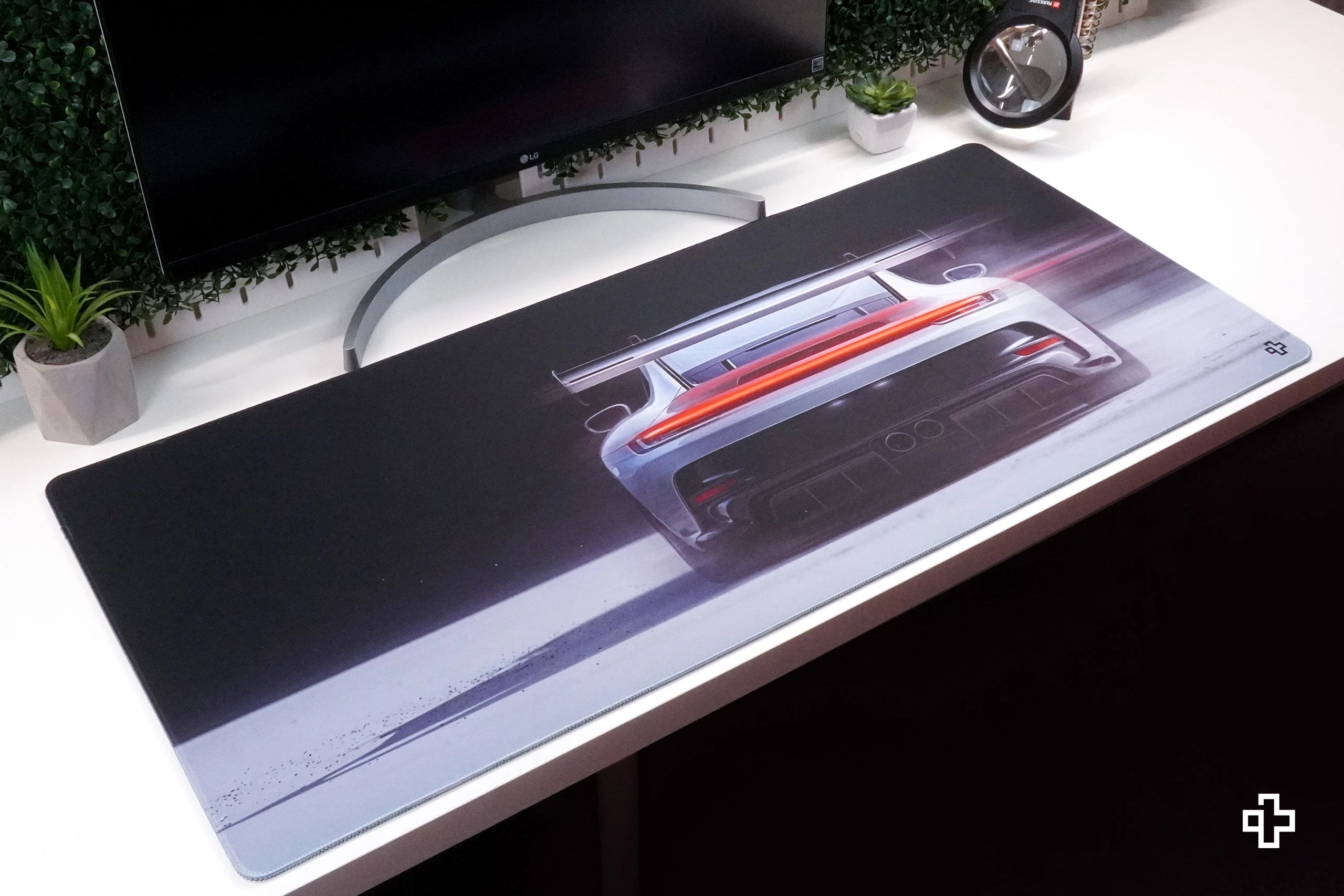 Deskmat Mousepad QwertyKey Car GT 4mm stitched edges