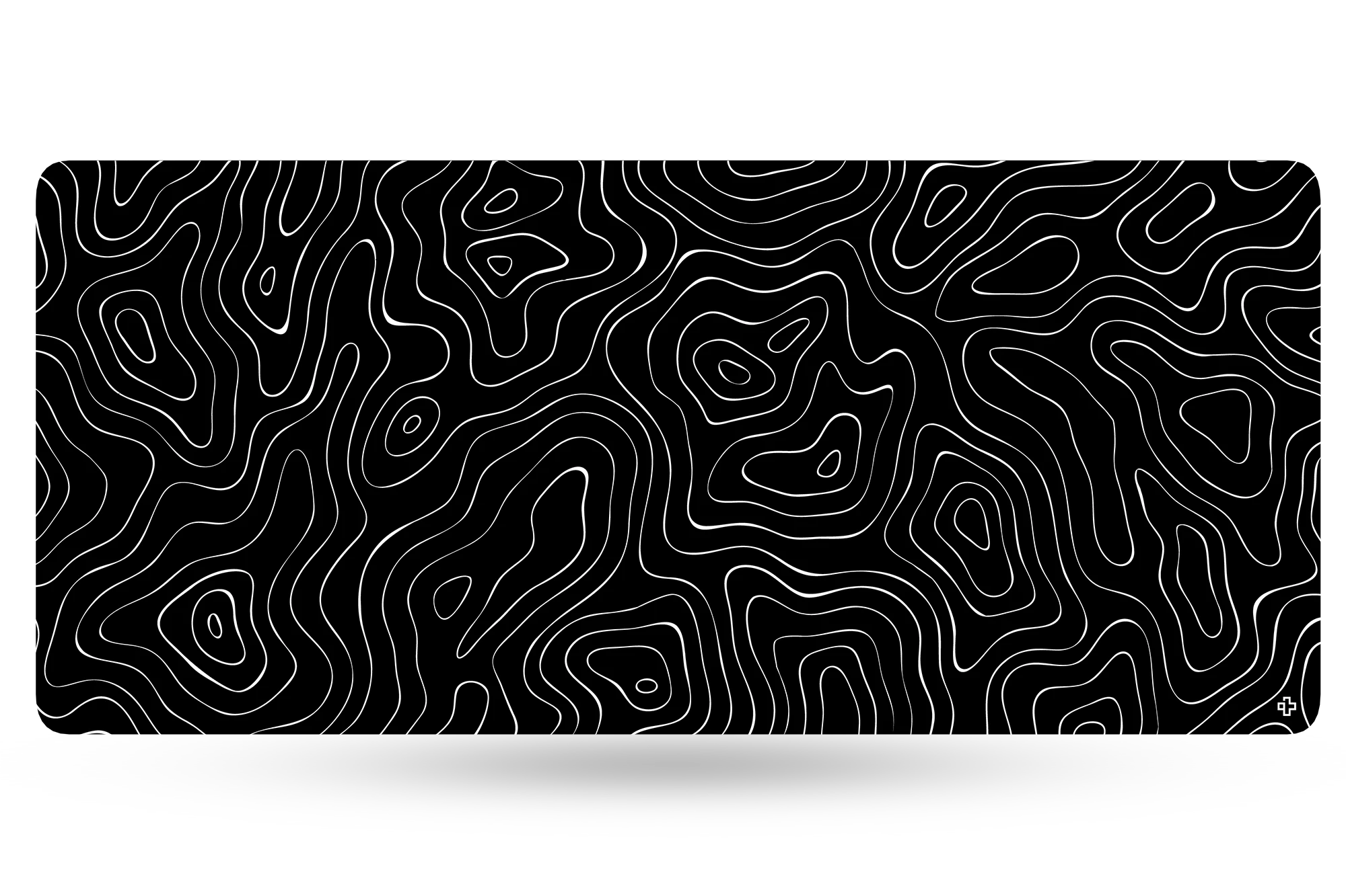 Deskmat Mousepad QwertyKey Topographic Black 4mm stitched edges