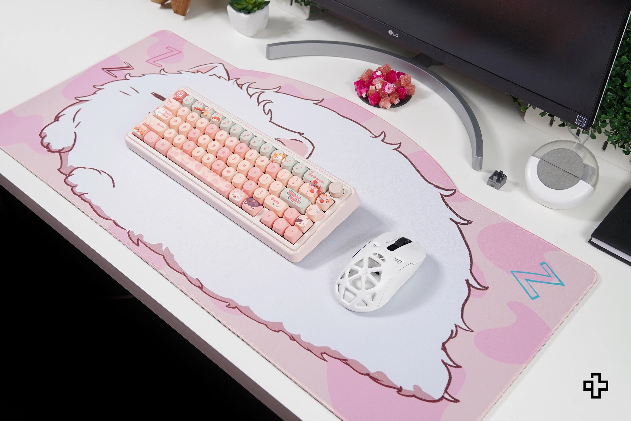 Deskmat Mousepad QwertyKey Bliss Pisica 4mm margini cusute