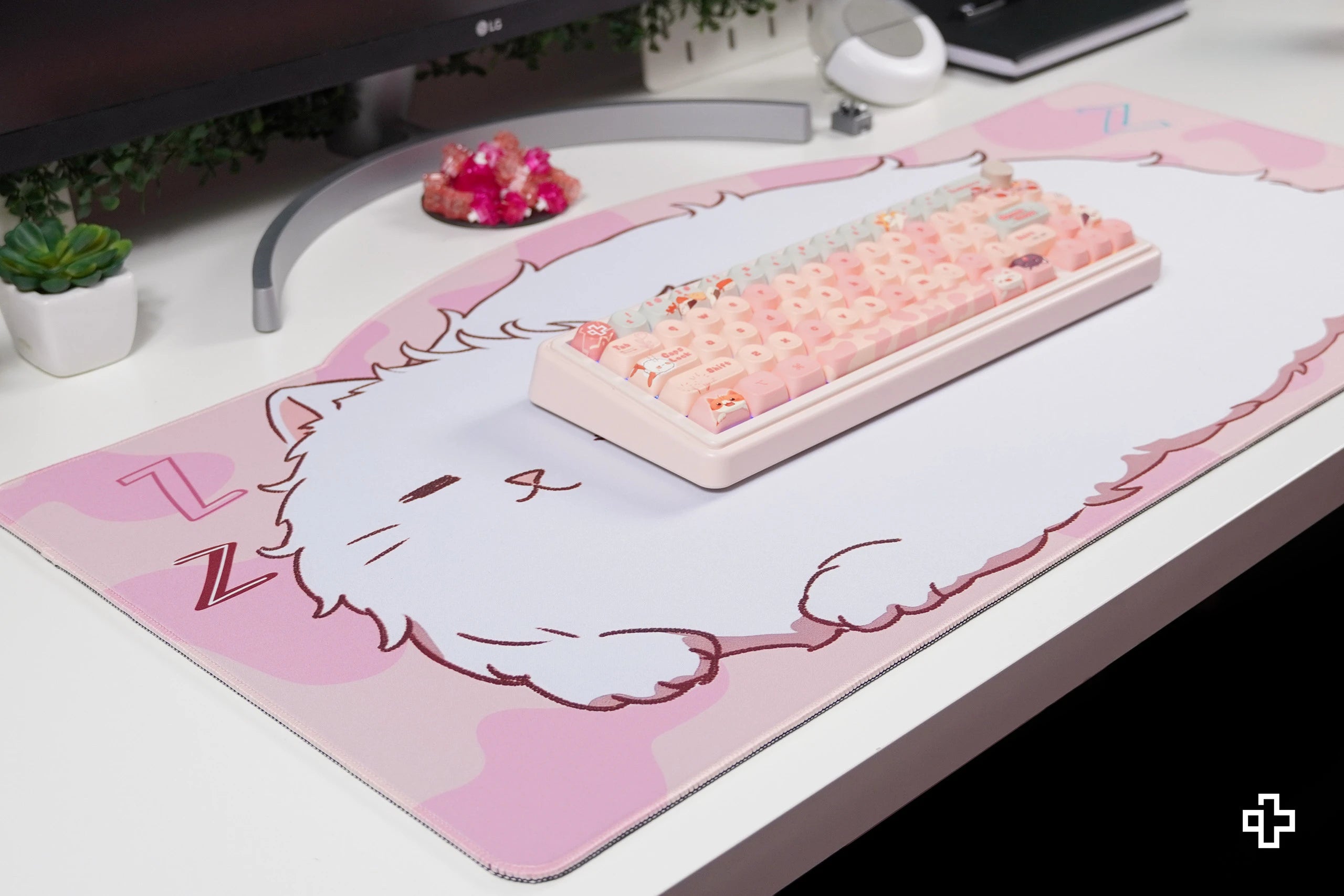 Deskmat Mousepad QwertyKey Bliss Pisica 4mm margini cusute