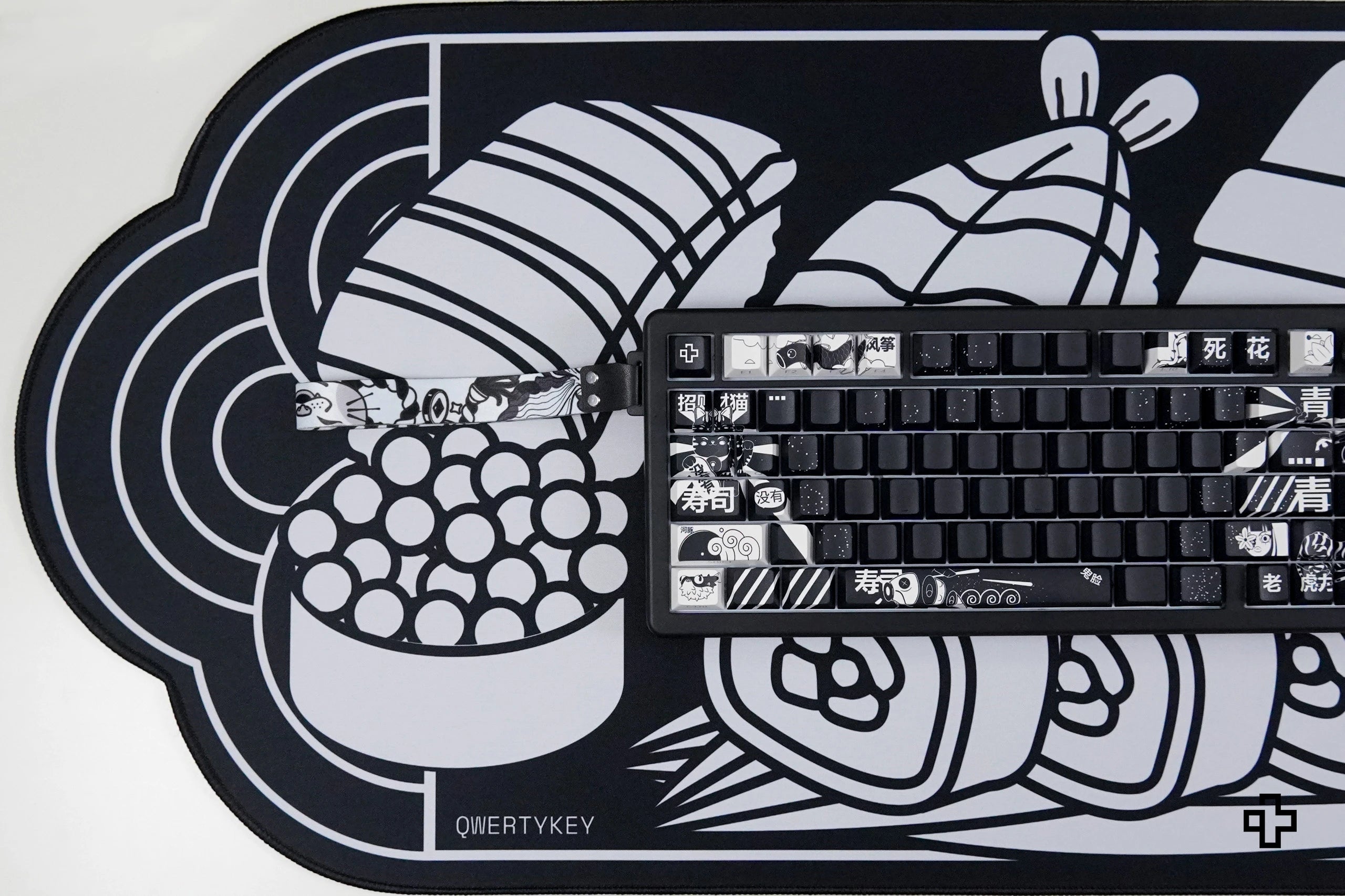 Deskmat Mousepad QwertyKey MOMO 4mm stitched edges