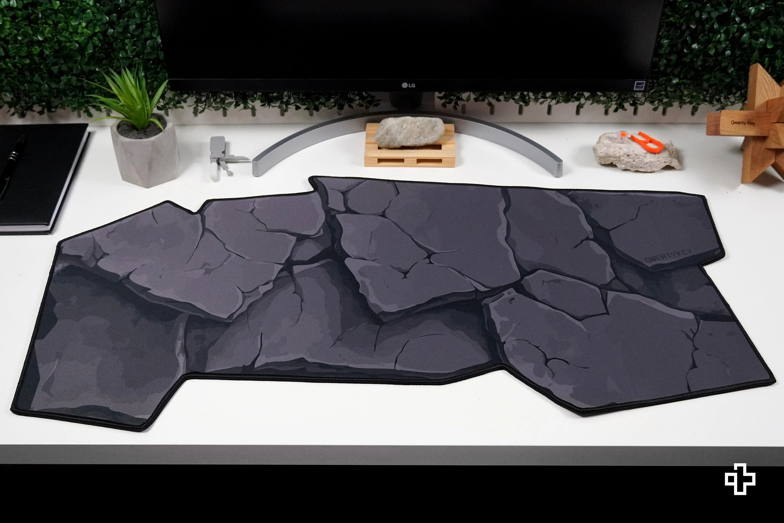 Deskmat Mousepad QwertyKey Stone 4mm margini cusute