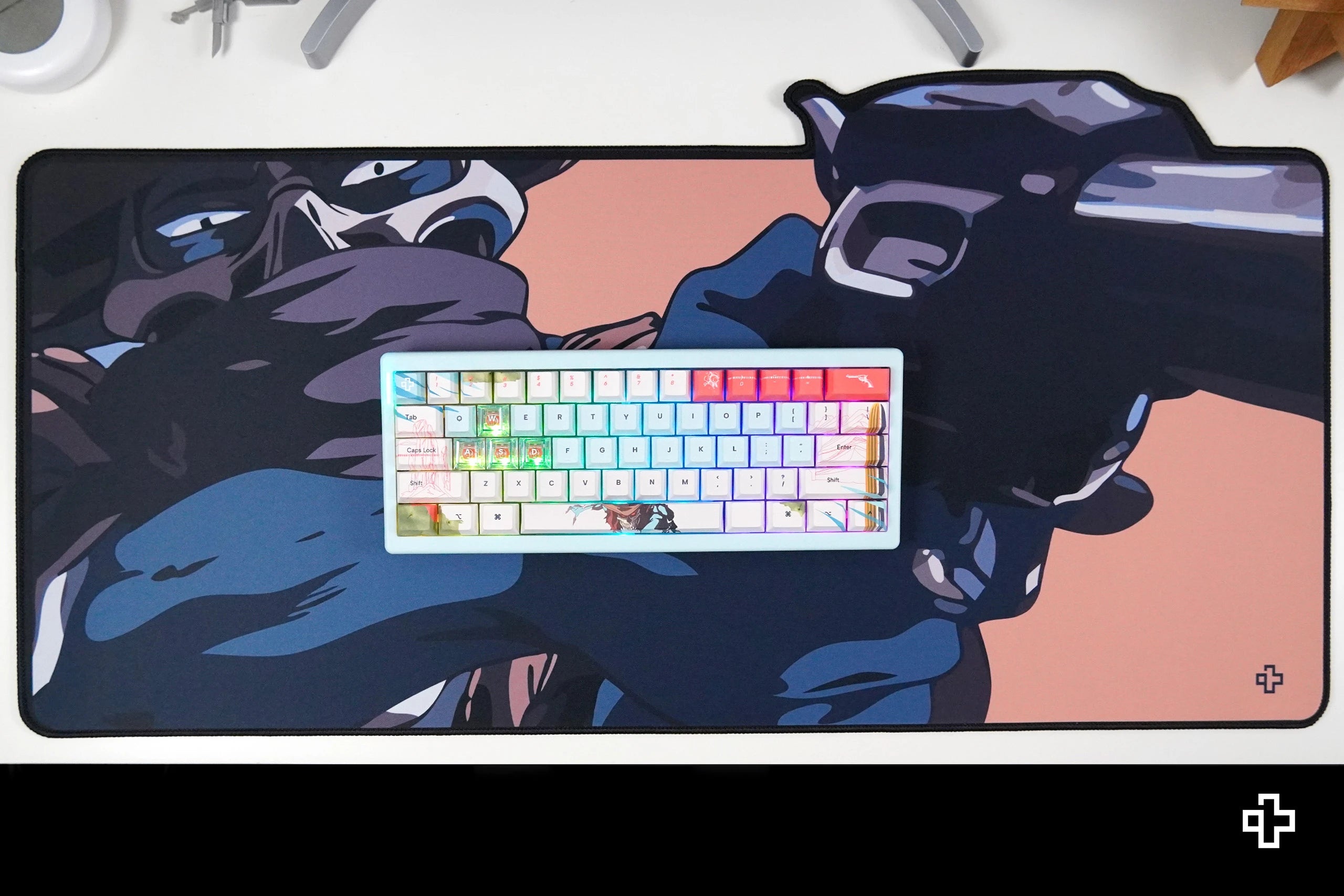 Deskmat Mousepad QwertyKey Western 4mm stitched edges