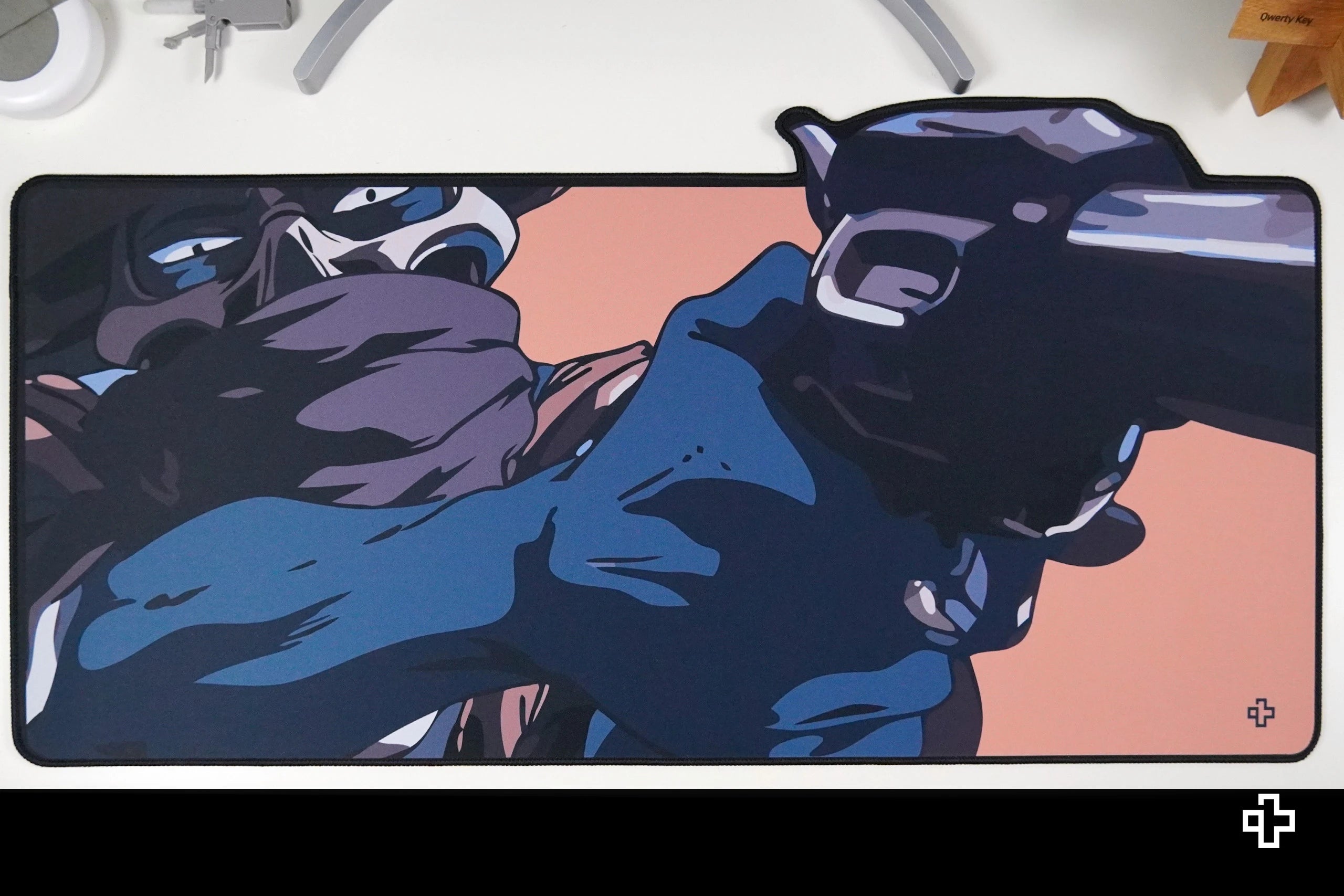 Deskmat Mousepad QwertyKey Western 4mm stitched edges