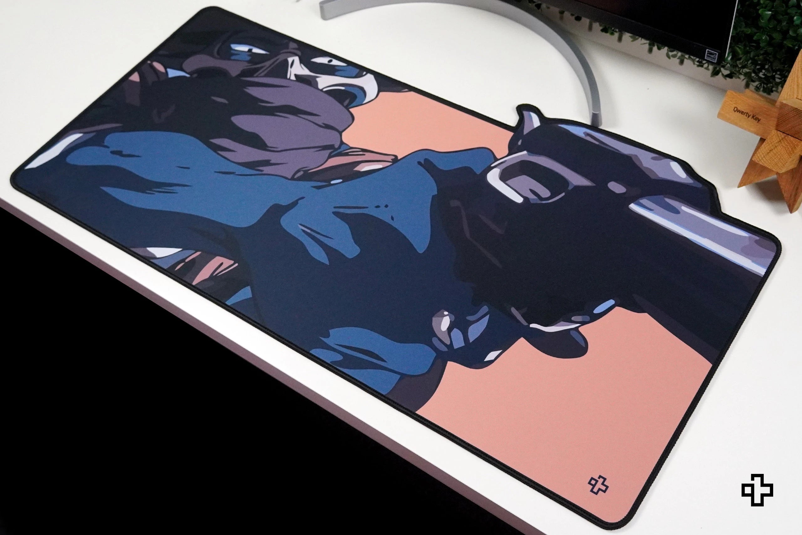 Deskmat Mousepad QwertyKey Western 4mm stitched edges