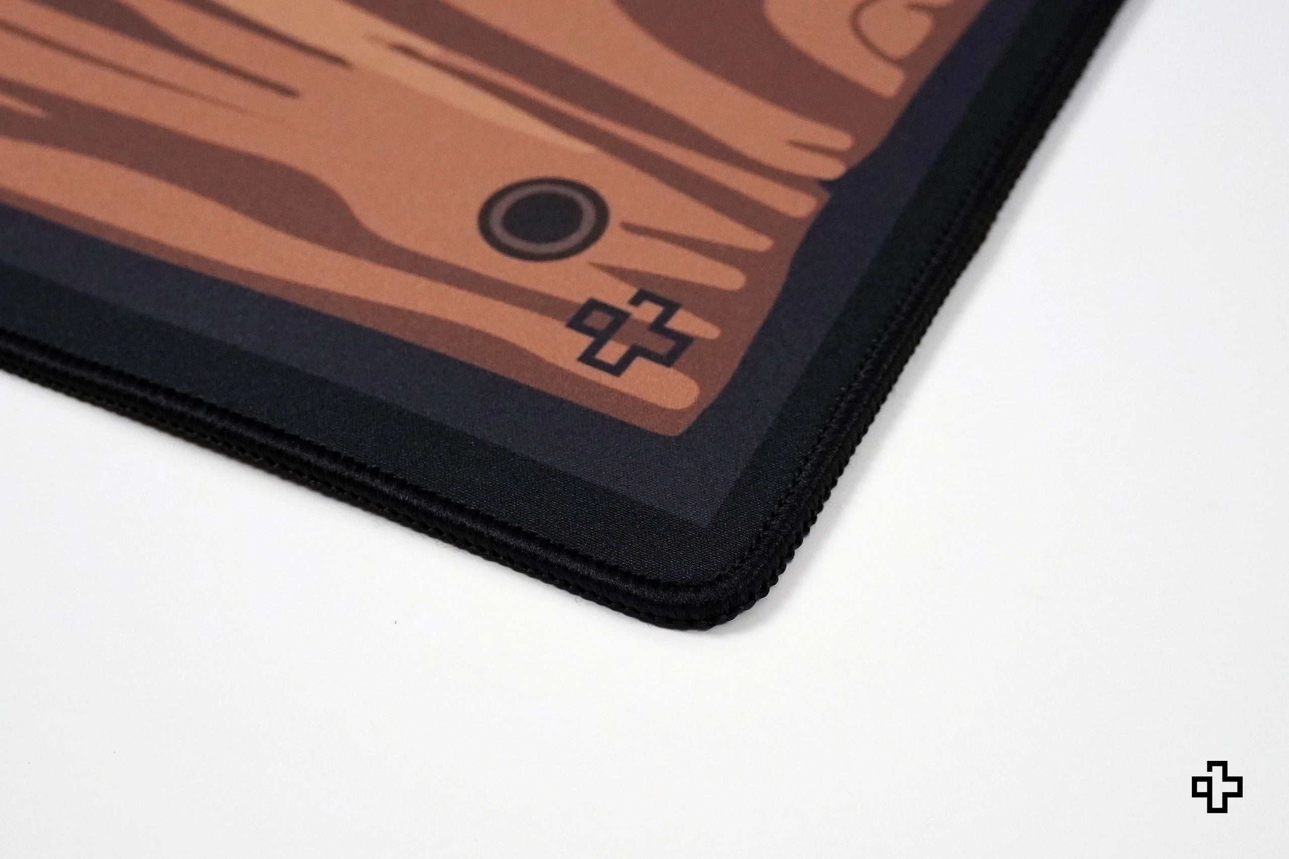 Deskmat Mousepad QwertyKey Wood 4mm stitched edges