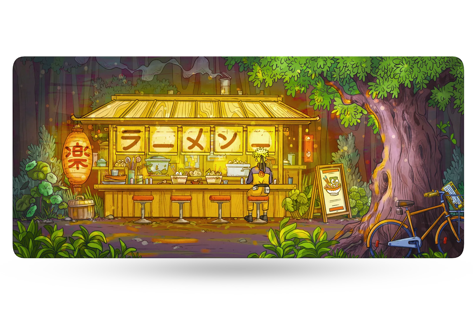 Deskmat Mousepad QwertyKey Ramen 4mm stitched edges