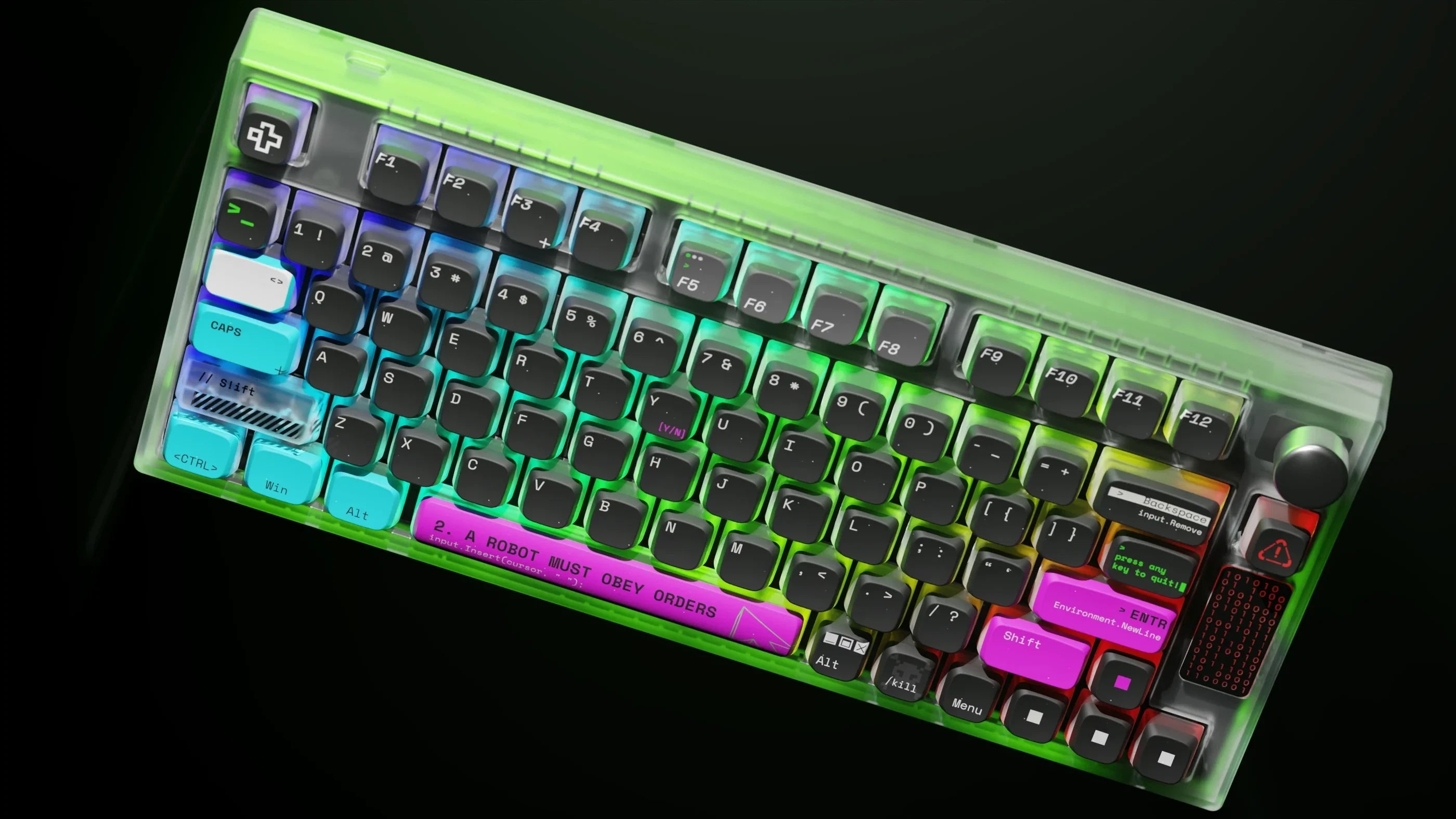 QwertyKey75 Terminal Bluetooth Wireless Hotswap RGB VIA/QMK Gasket Mounted Gaming Mechanical Keyboard