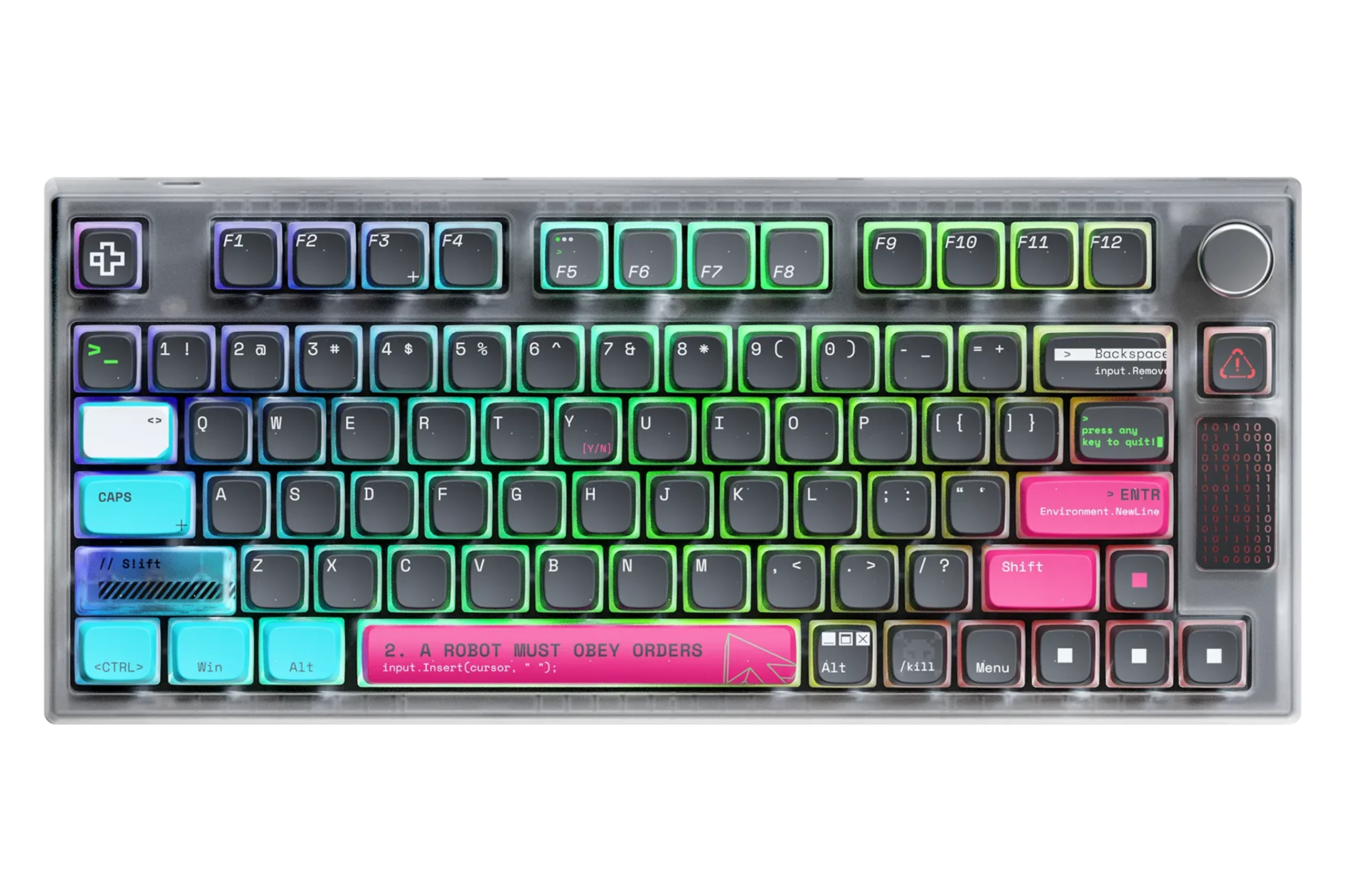 QwertyKey75 Terminal Bluetooth Wireless Hotswap RGB VIA/QMK Gasket Mounted Gaming Mechanical Keyboard