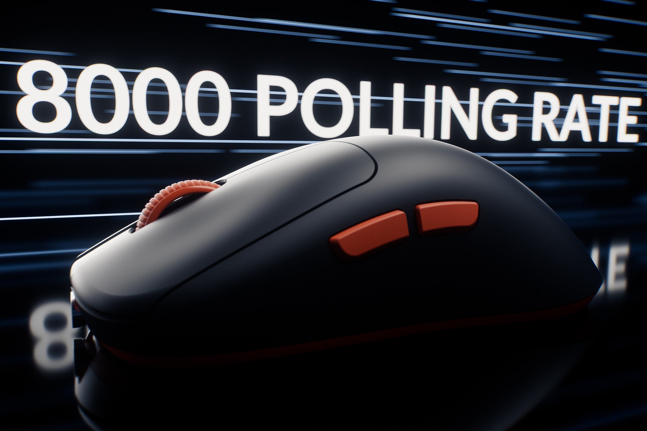 QwertyKey Falcon Black Gaming Mouse 8K, 30,000 DPI, Bluetooth Wireless Trio Mode, Pixart 3950