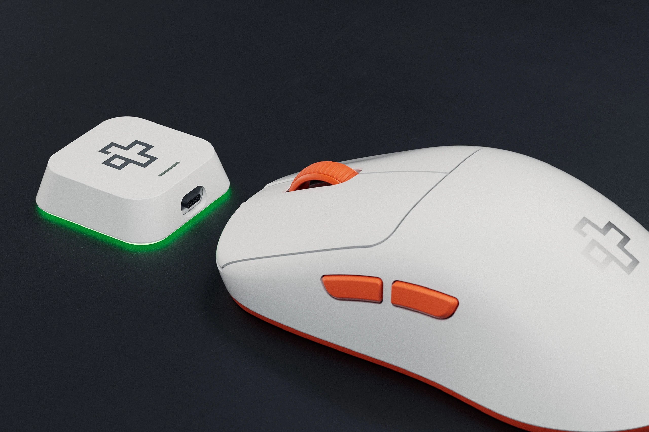 QwertyKey Falcon White Gaming Mouse 8K, 30,000 DPI, Bluetooth Wireless Tri-Mode, Pixart 3950