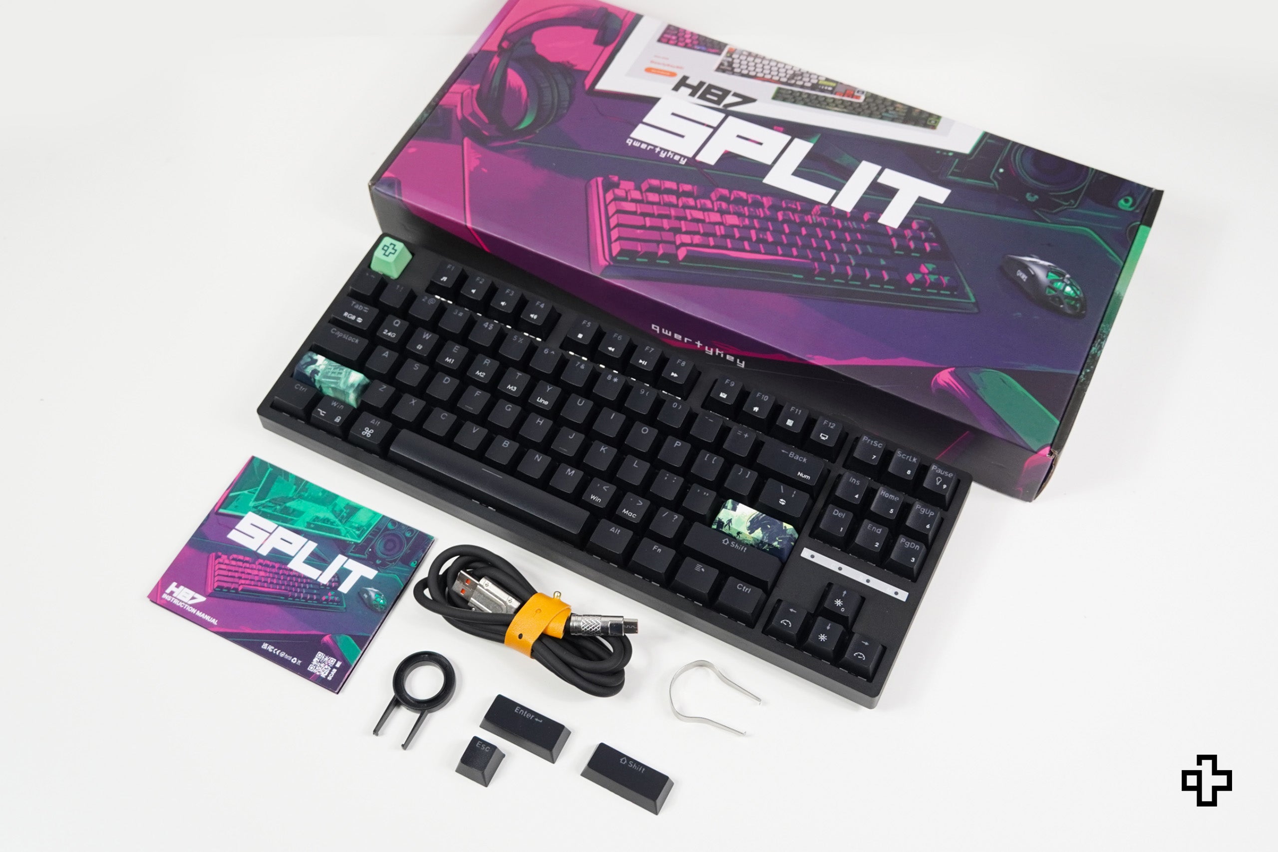 QwertyKey H87 Black Bluetooth Wireless Hotswap RGB Gaming Mechanical Keyboard